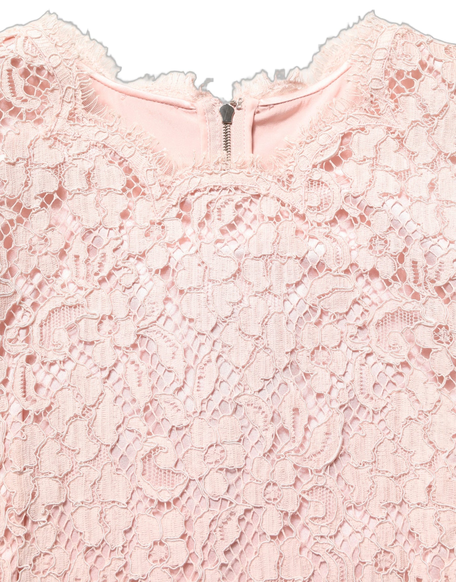 Dolce & Gabbana Pink Cotton Floral Lace Sleeveless Mini Dress | Regal Royce