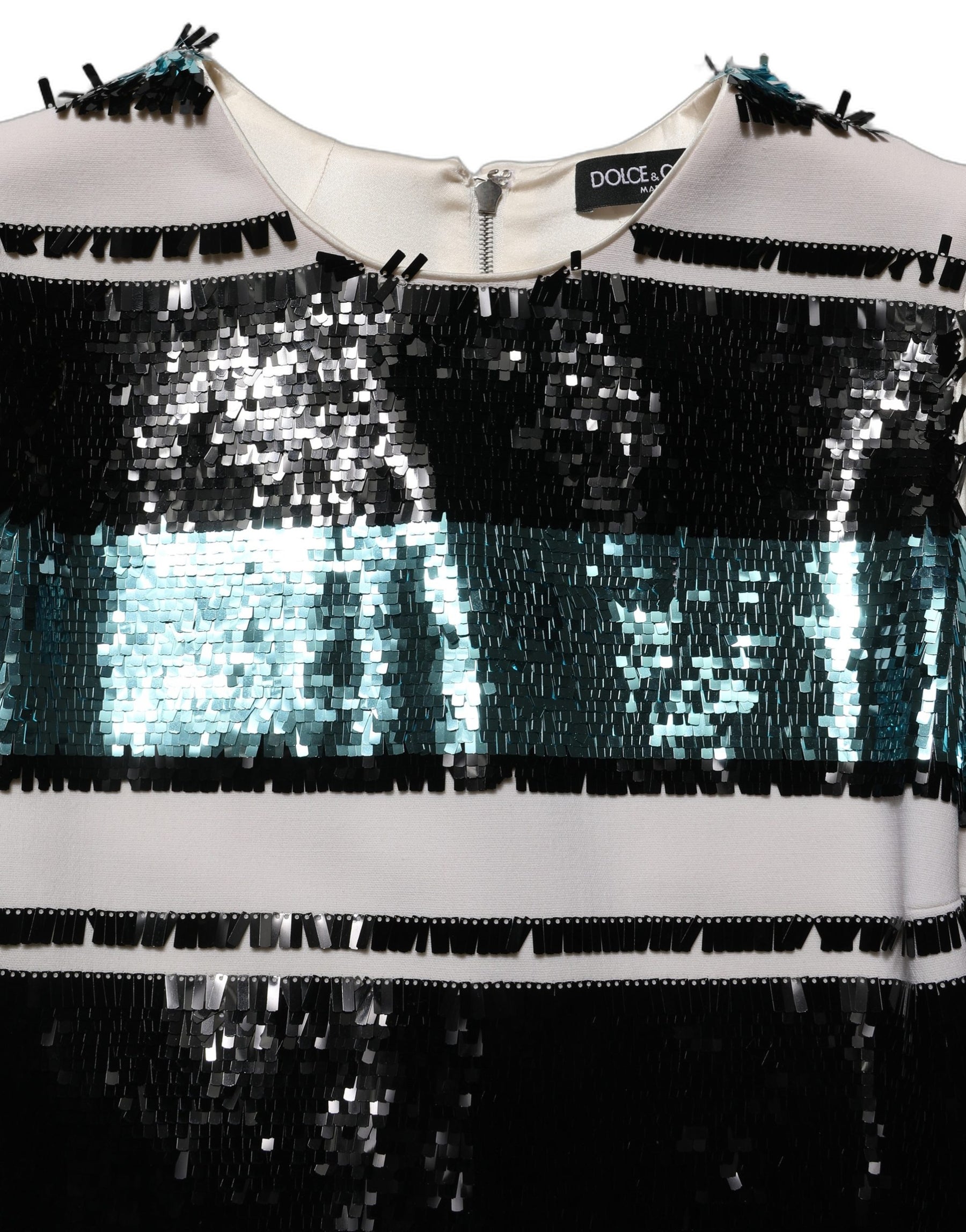 Dolce & Gabbana Multicolor Sequined Sleeveless Shift Dress | Regal Royce