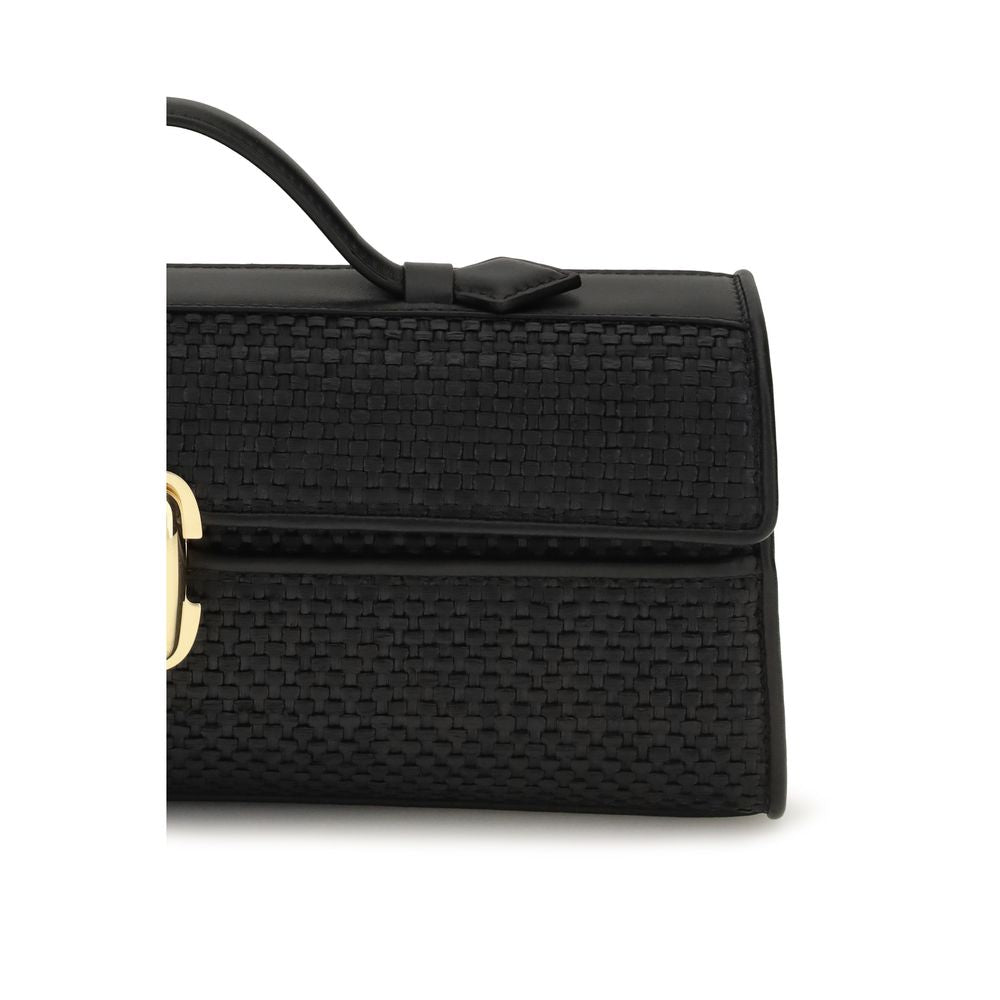 Savette Black Raffia Handbag | Regal Royce