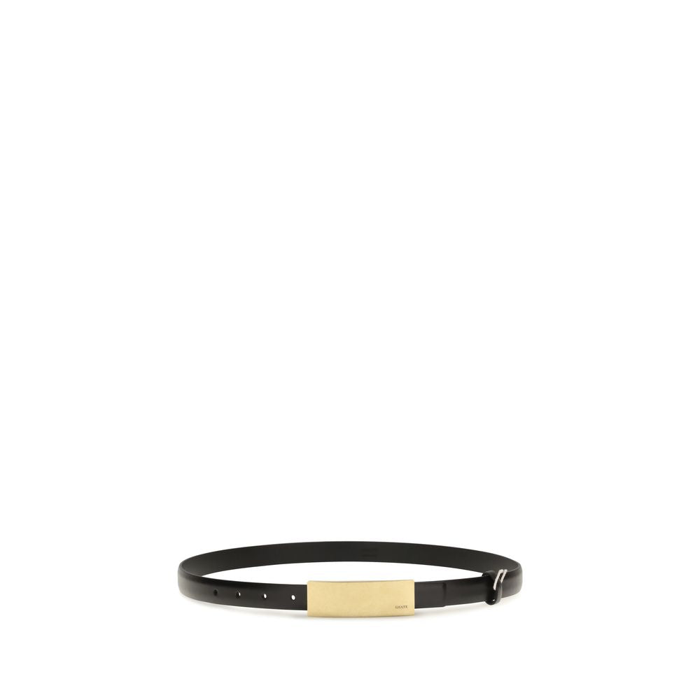 Khaite Black Calf Leather Bos Taurus Regular Belt | Regal Royce