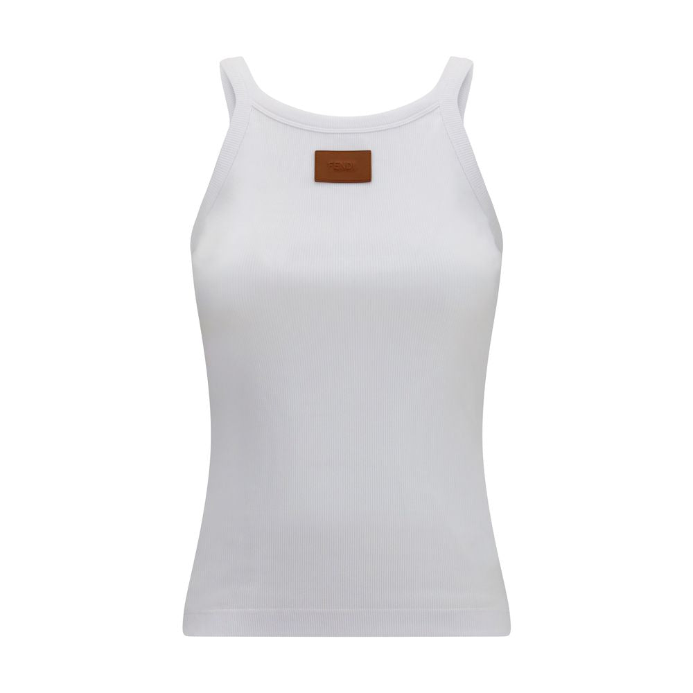 Fendi White Cotton Tank Tops | Regal Royce