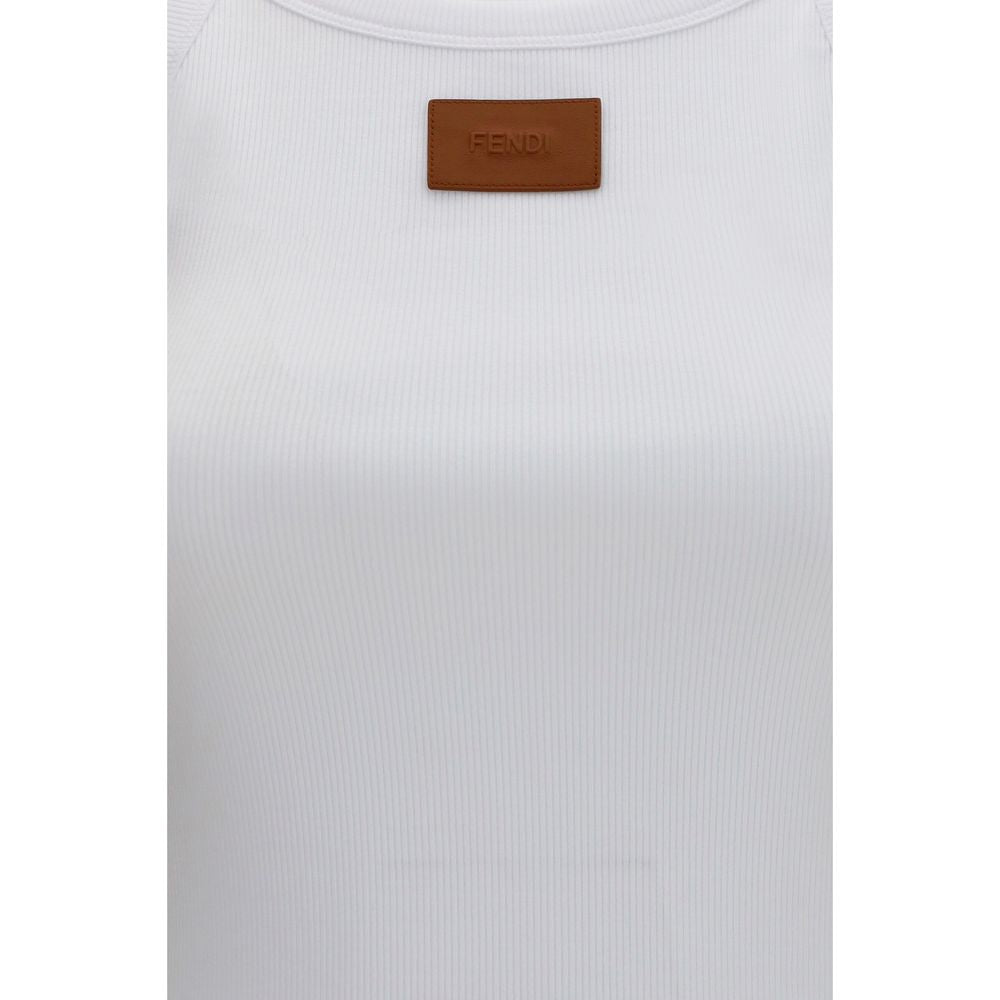 Fendi White Cotton Tank Tops | Regal Royce