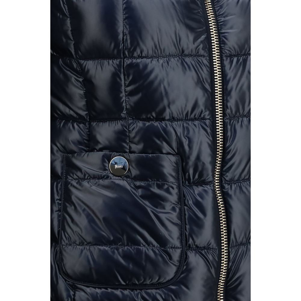 Herno Blue Polyamide Full-Length Jacket | Regal Royce
