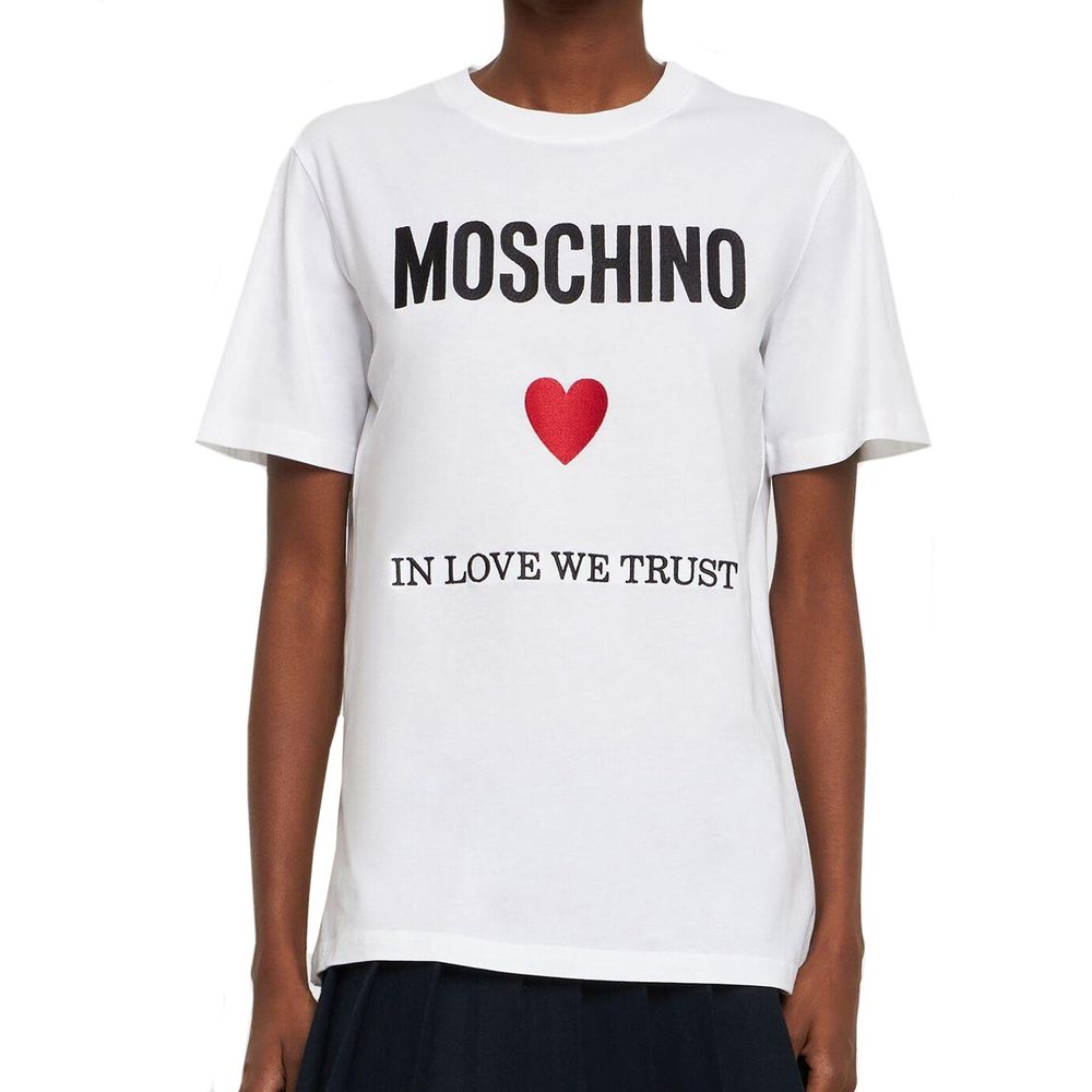 Moschino Couture White Cotton T-Shirt | Regal Royce