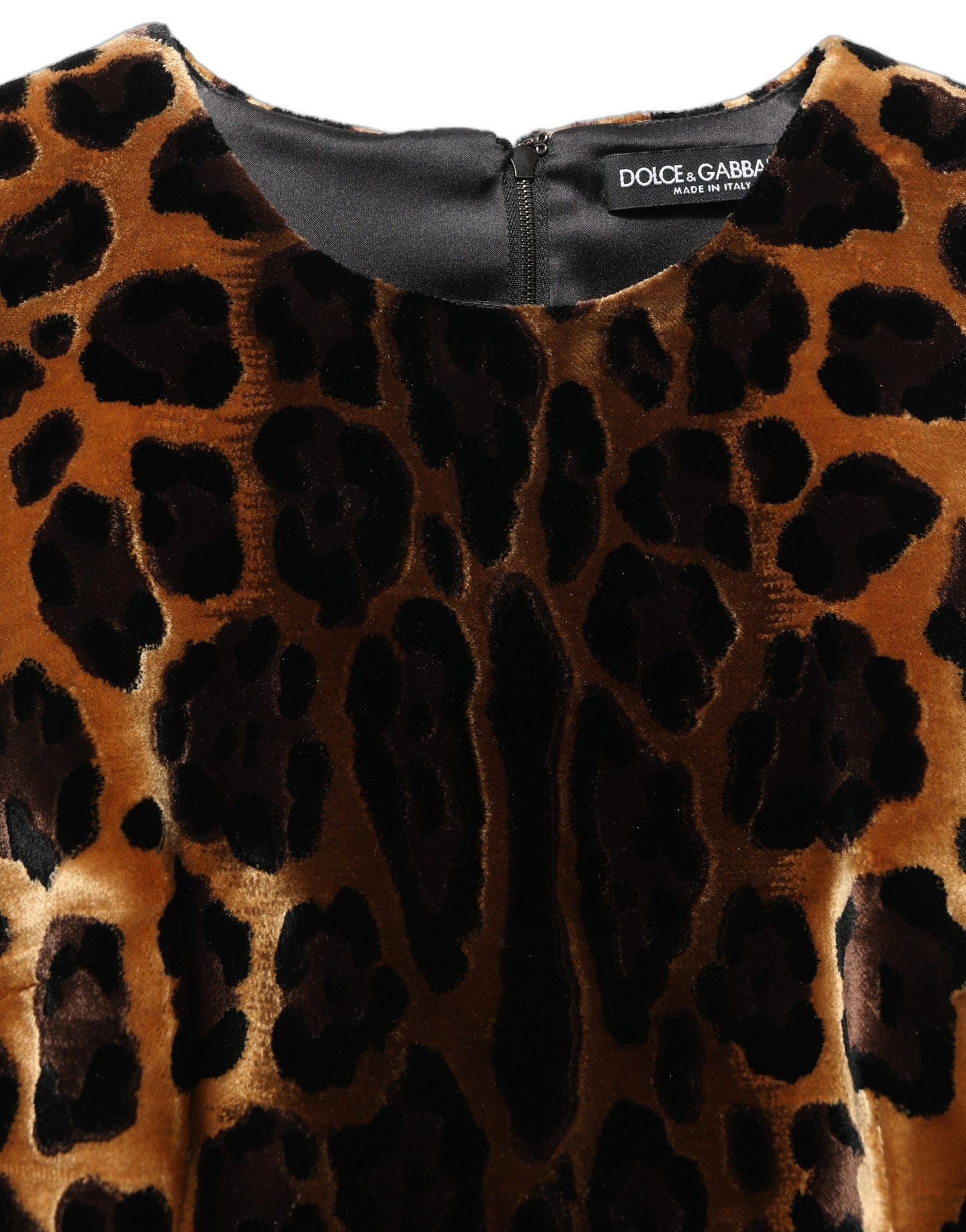 Dolce & Gabbana Brown Leopard Sleeveless Sheath Mini Dress | Regal Royce