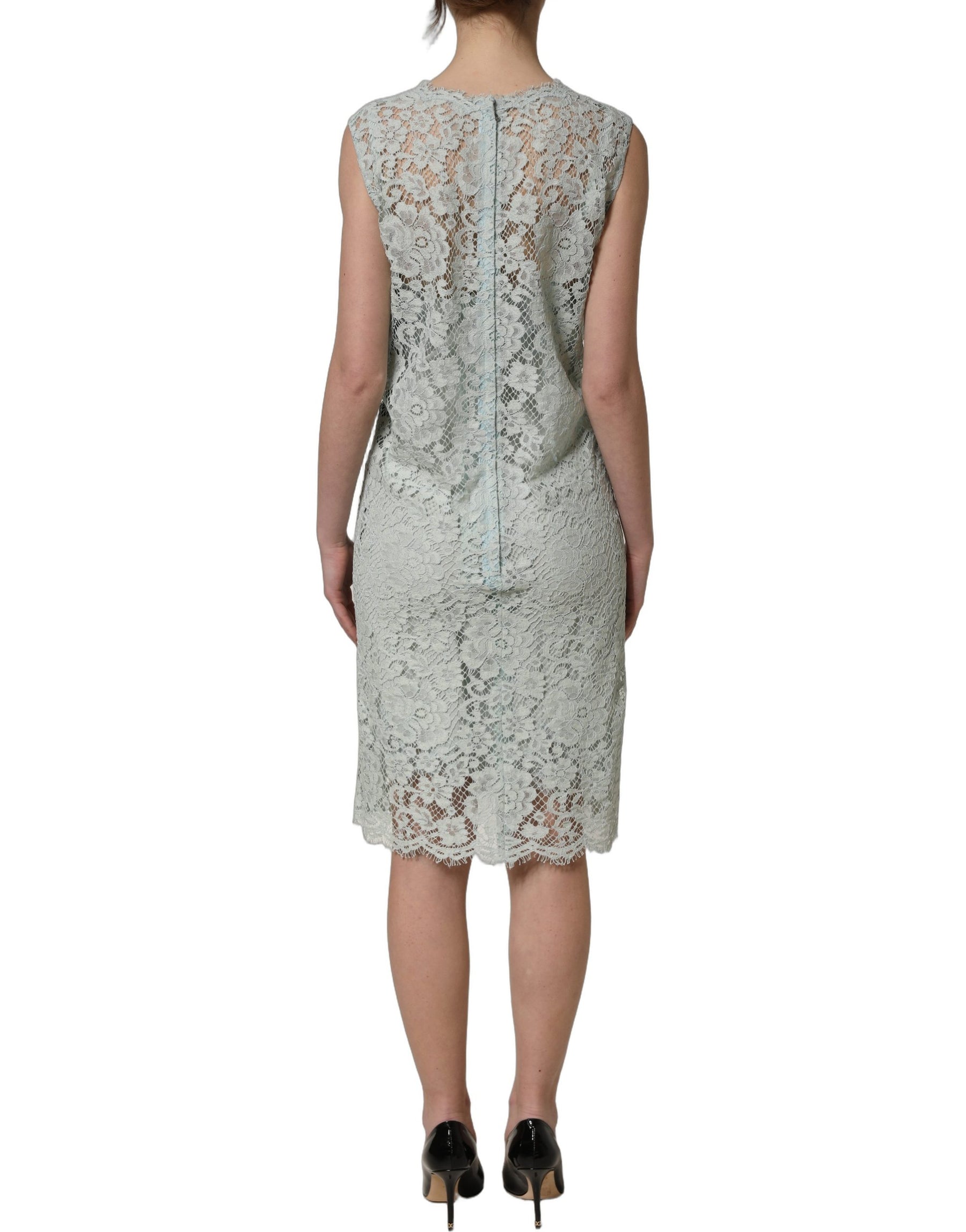 Dolce & Gabbana Mint Green Lace Sleeveless Knee Length Dress | Regal Royce