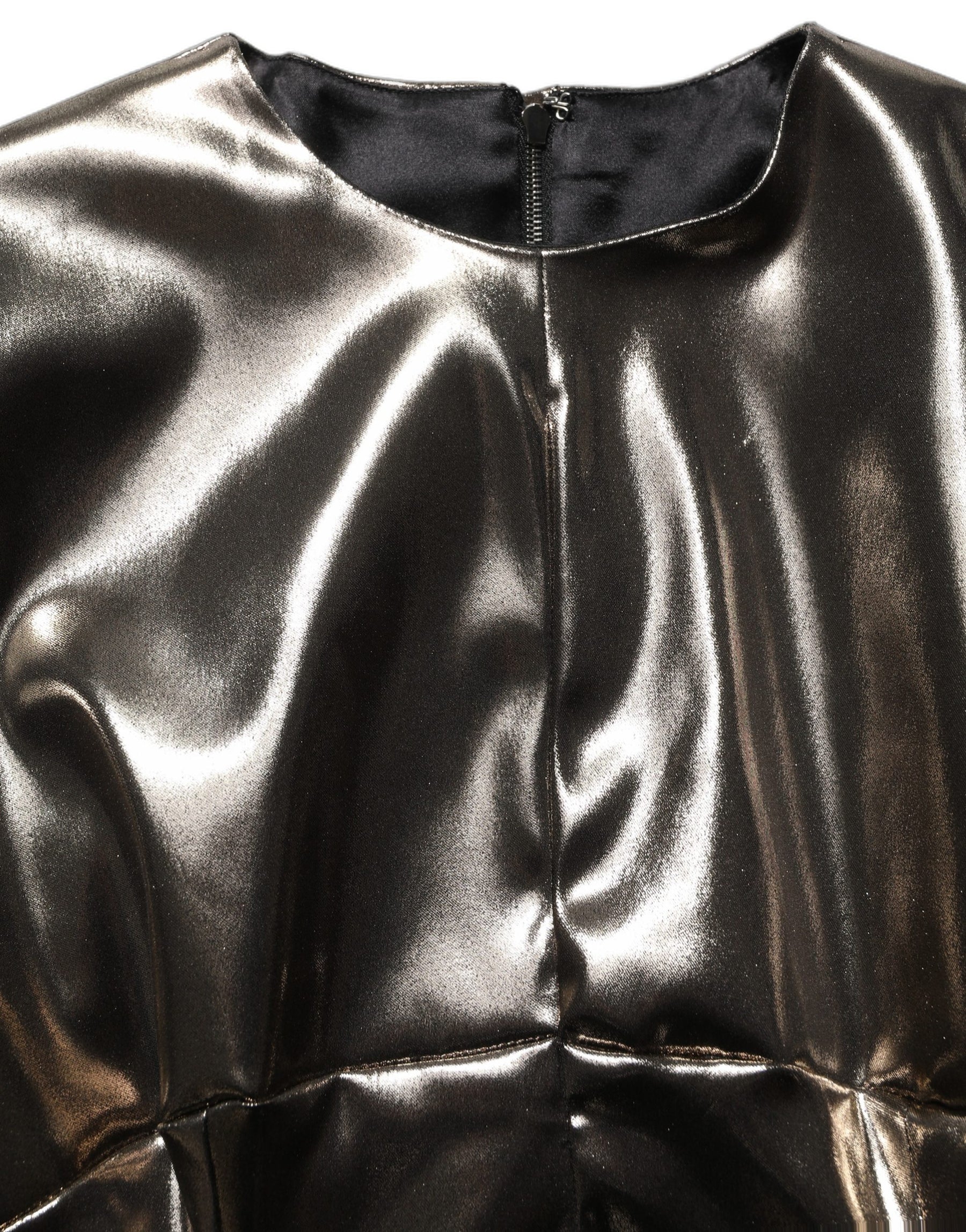 Dolce & Gabbana Metallic Gold Polyester LongSleeve Maxi Dress | Regal Royce