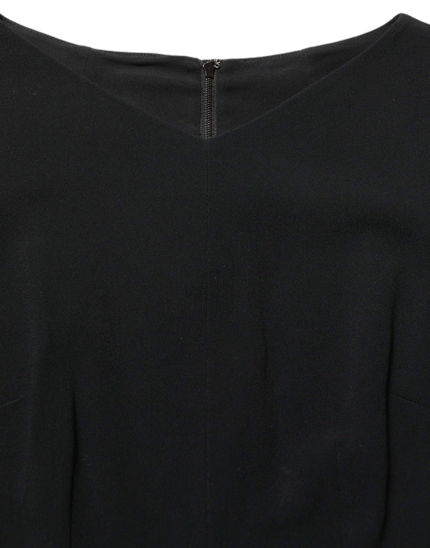 Dolce & Gabbana Black Viscose Short Sleeve A-line Midi Dress | Regal Royce