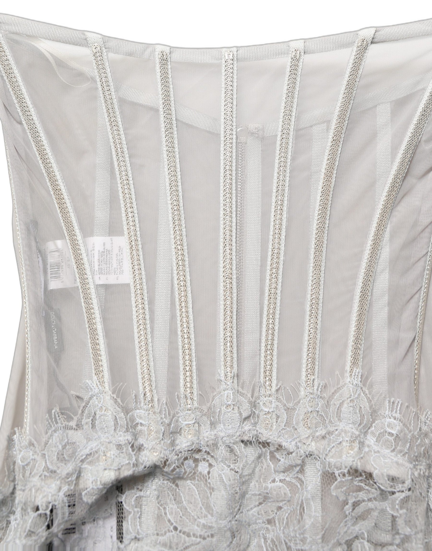 Dolce & Gabbana Gray Lace Corset Style Bodice Maxi Dress | Regal Royce