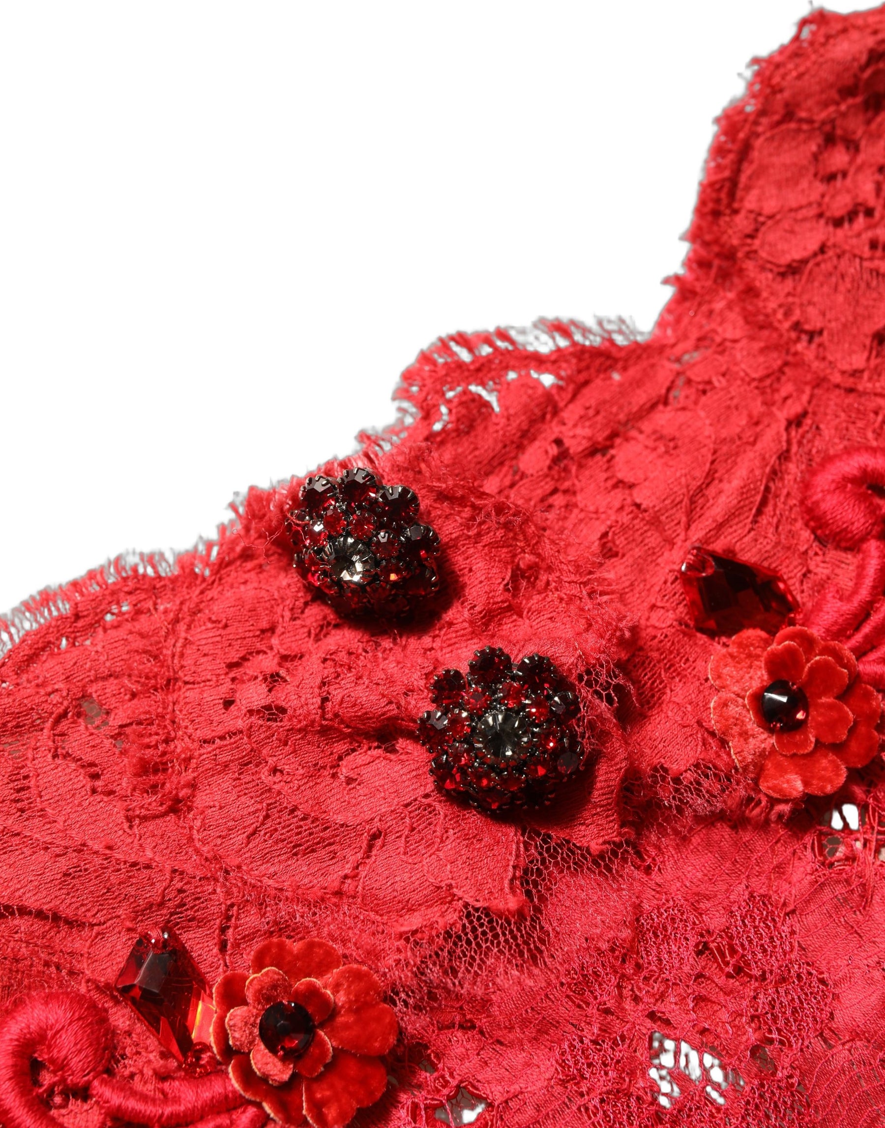 Dolce & Gabbana Red Embellished Mermaid Long Gown Dress | Regal Royce