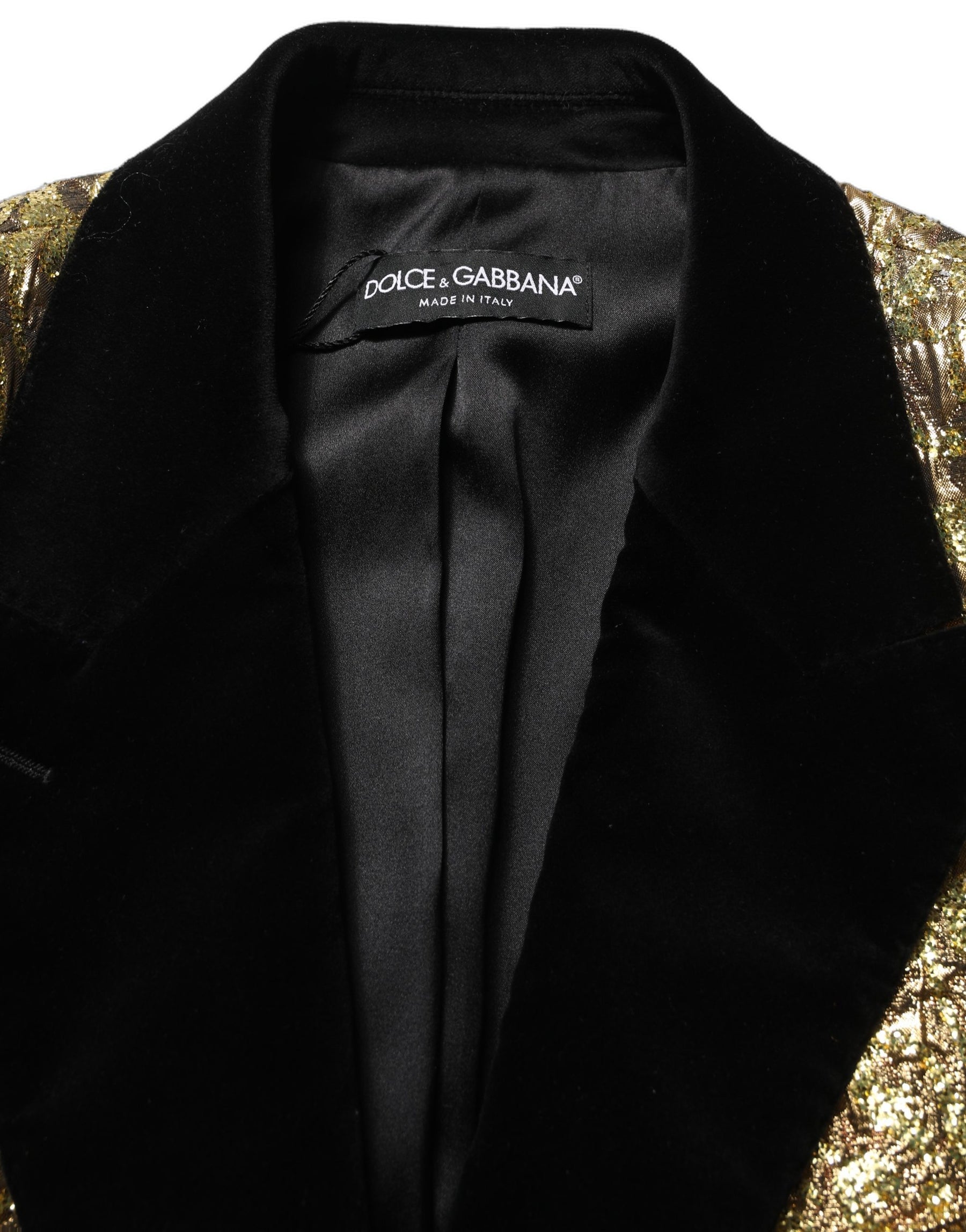 Dolce & Gabbana Gold Floral Jacquard Wool Trench Coat Jacket | Regal Royce