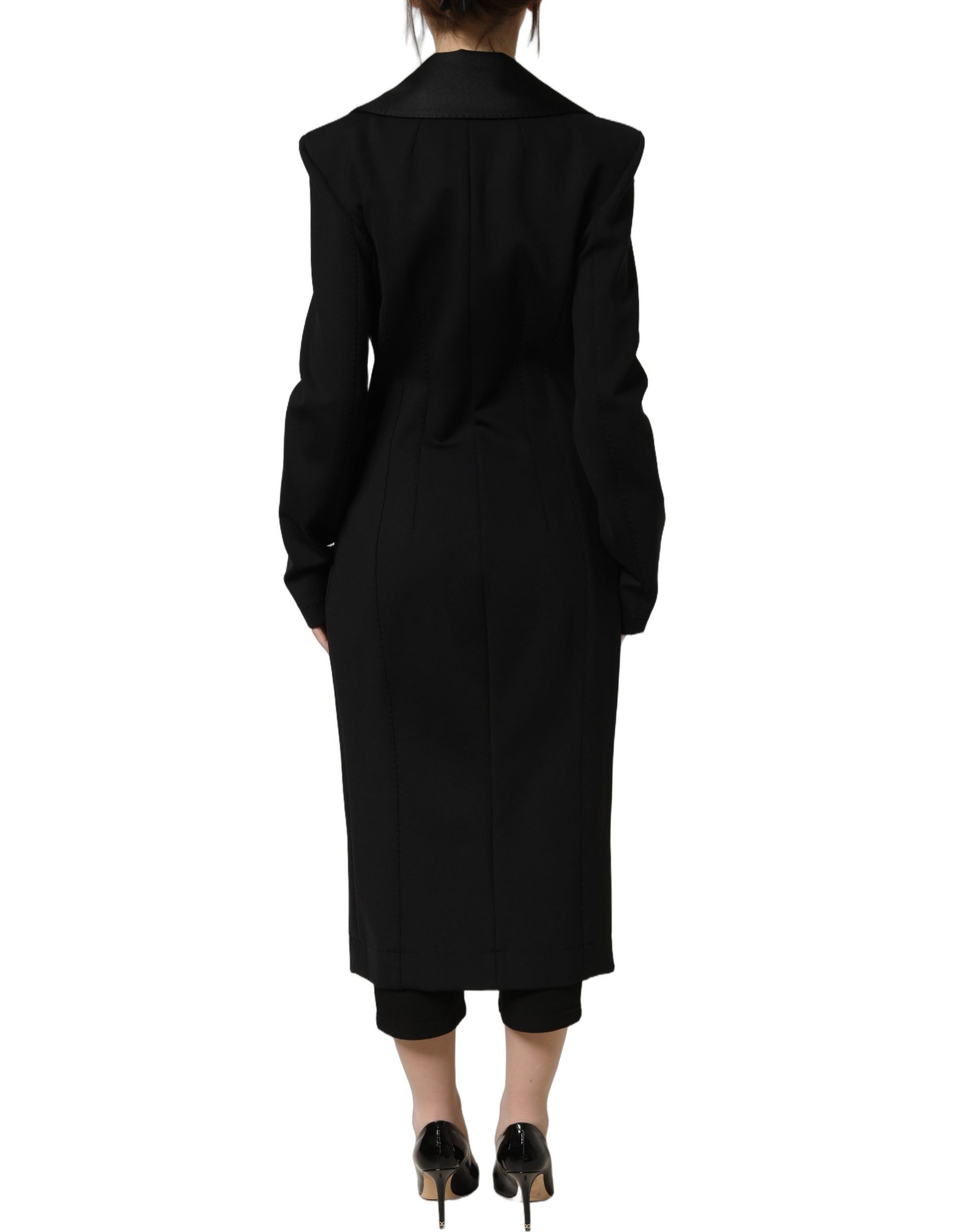Dolce & Gabbana Black Nylon Double Breasted Coat Jacket | Regal Royce