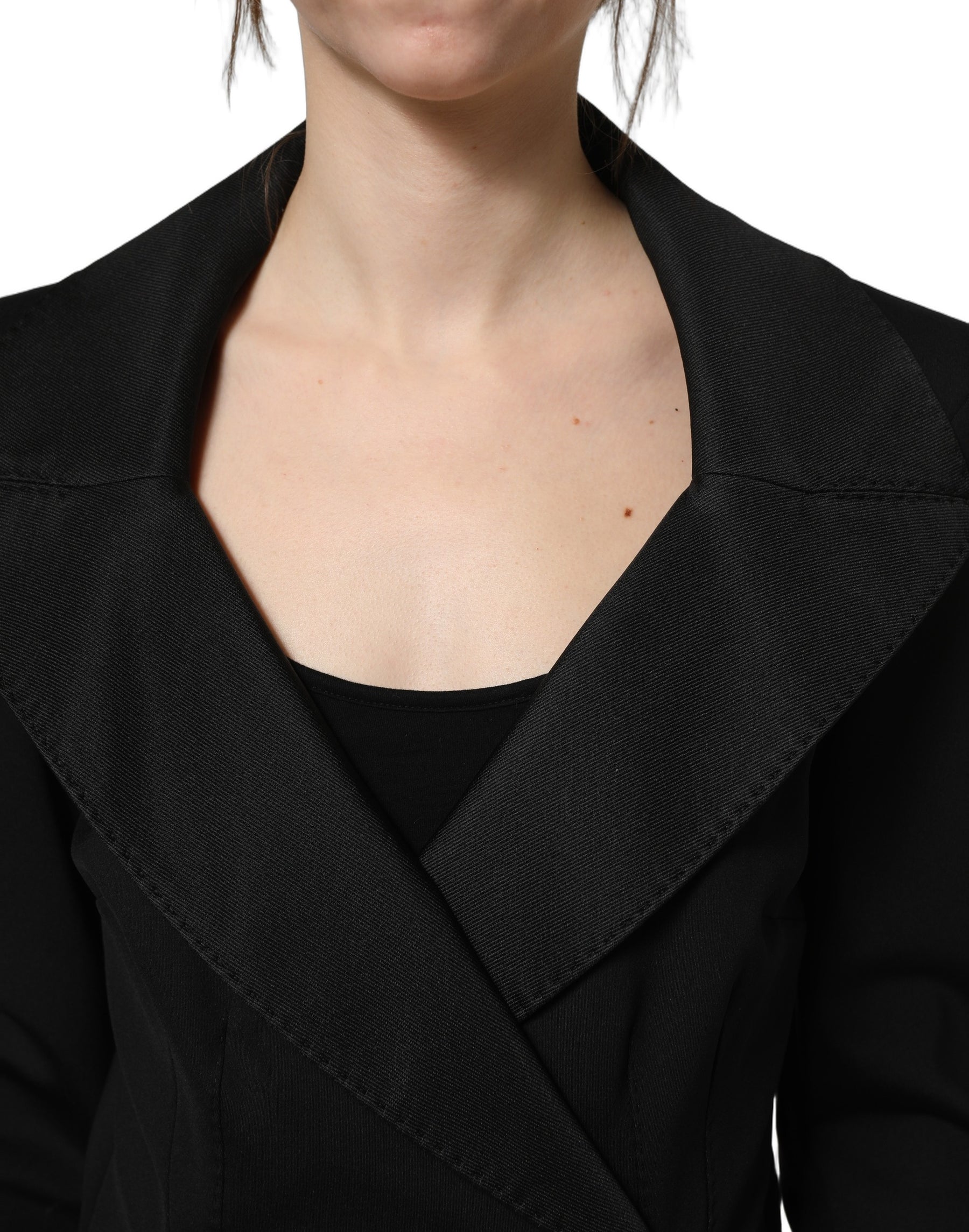 Dolce & Gabbana Black Nylon Double Breasted Coat Jacket | Regal Royce