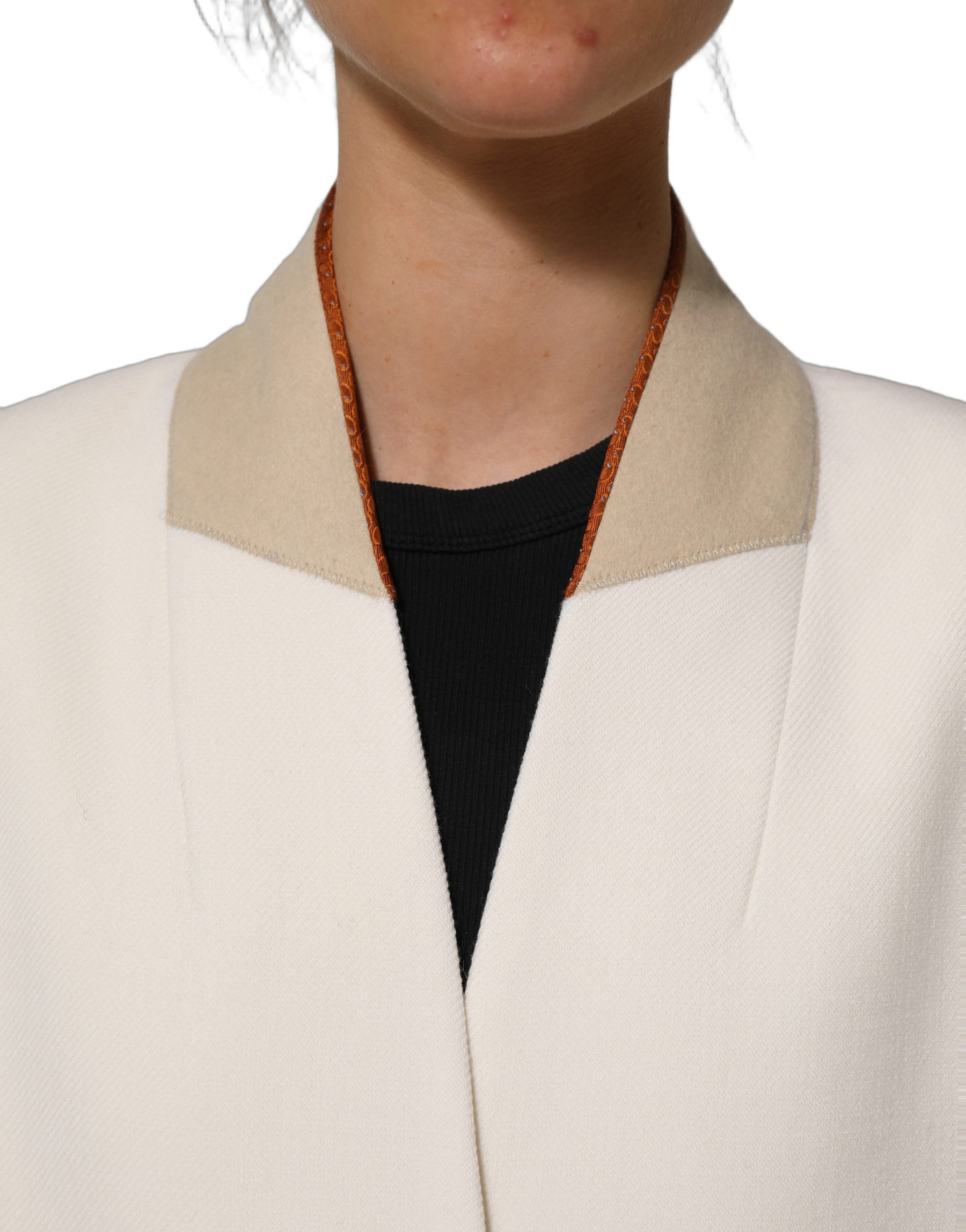 Di Stavnitser Antwerp White Wool Long Trench Coat Jacket | Regal Royce