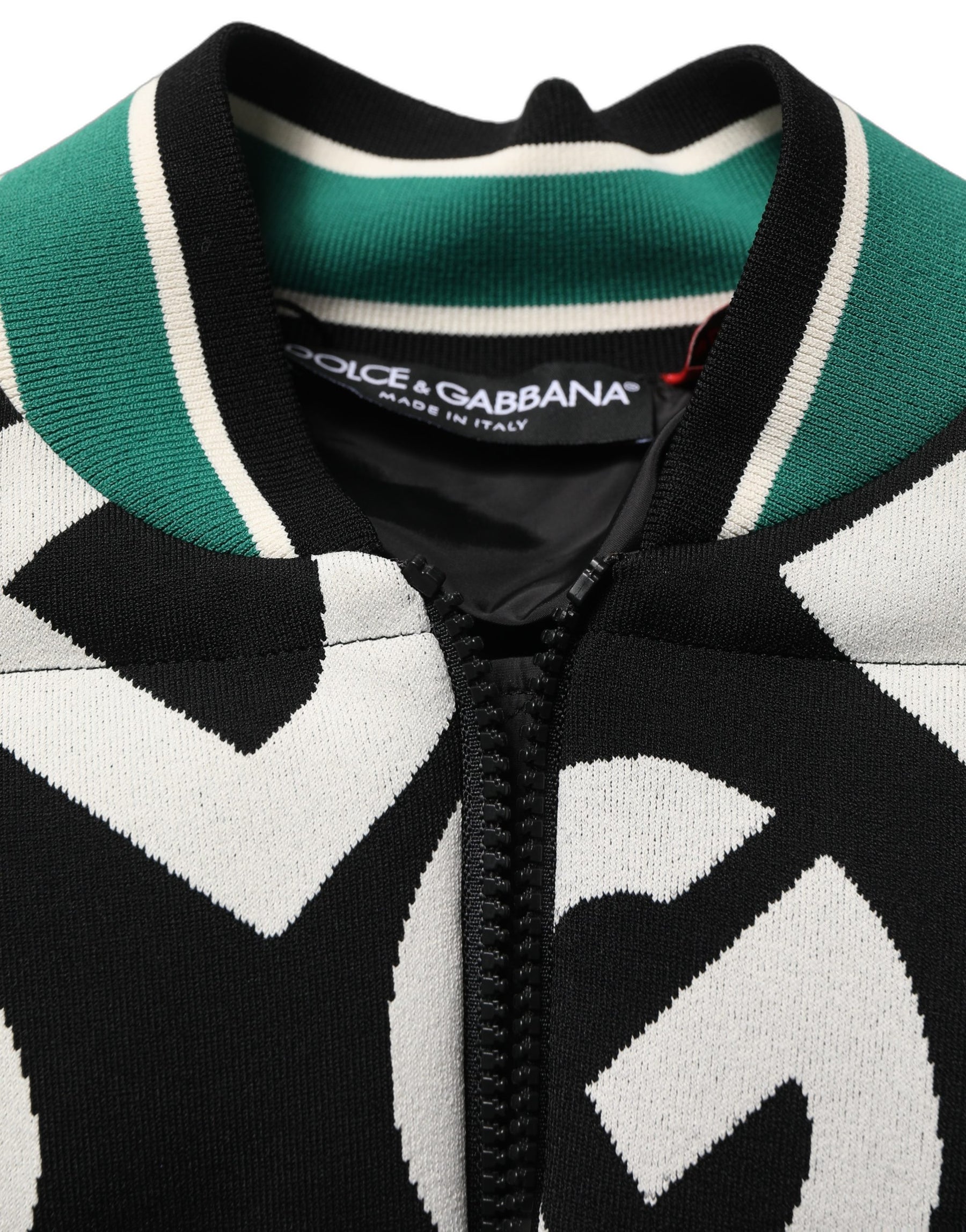 Dolce & Gabbana Multicolor Logo Full Zip Bomber Jacket | Regal Royce