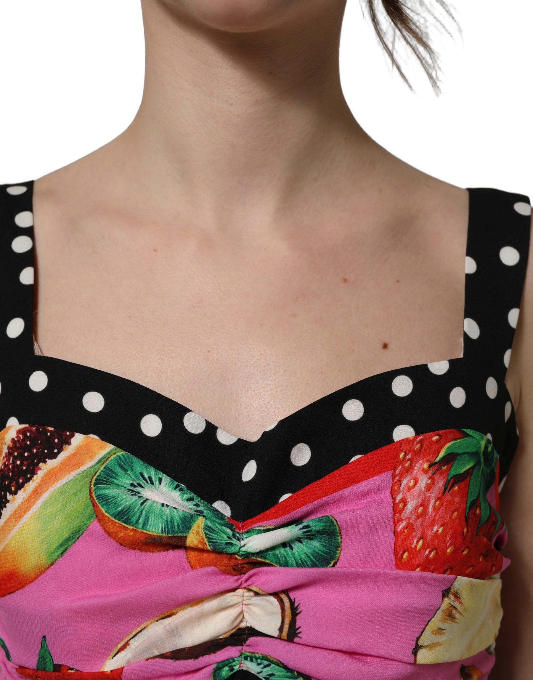 Dolce & Gabbana Multicolor Silk Cropped Bustier Corset Top | Regal Royce