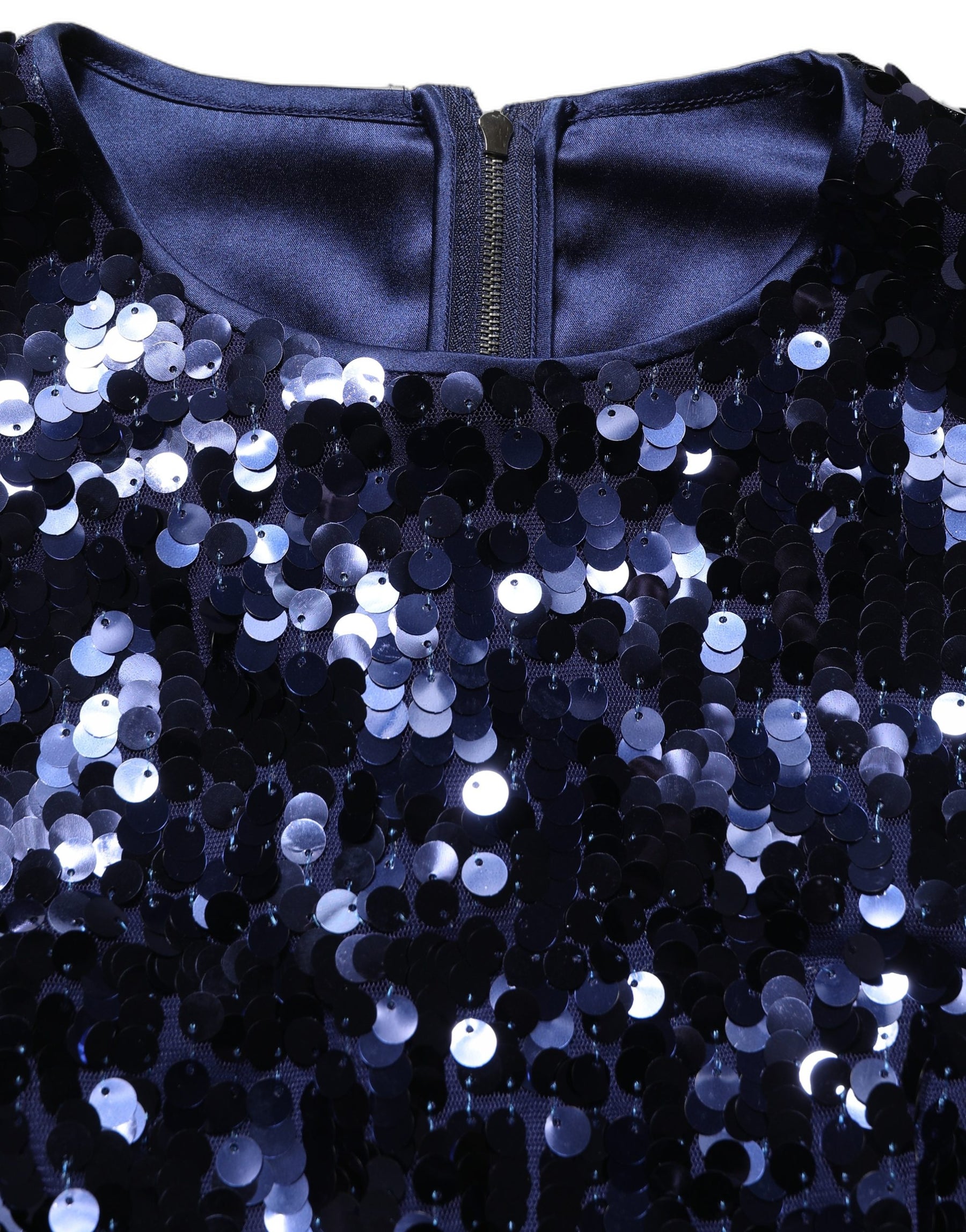 Dolce & Gabbana Blue Sequined Sleeveless Cropped Tank Top | Regal Royce