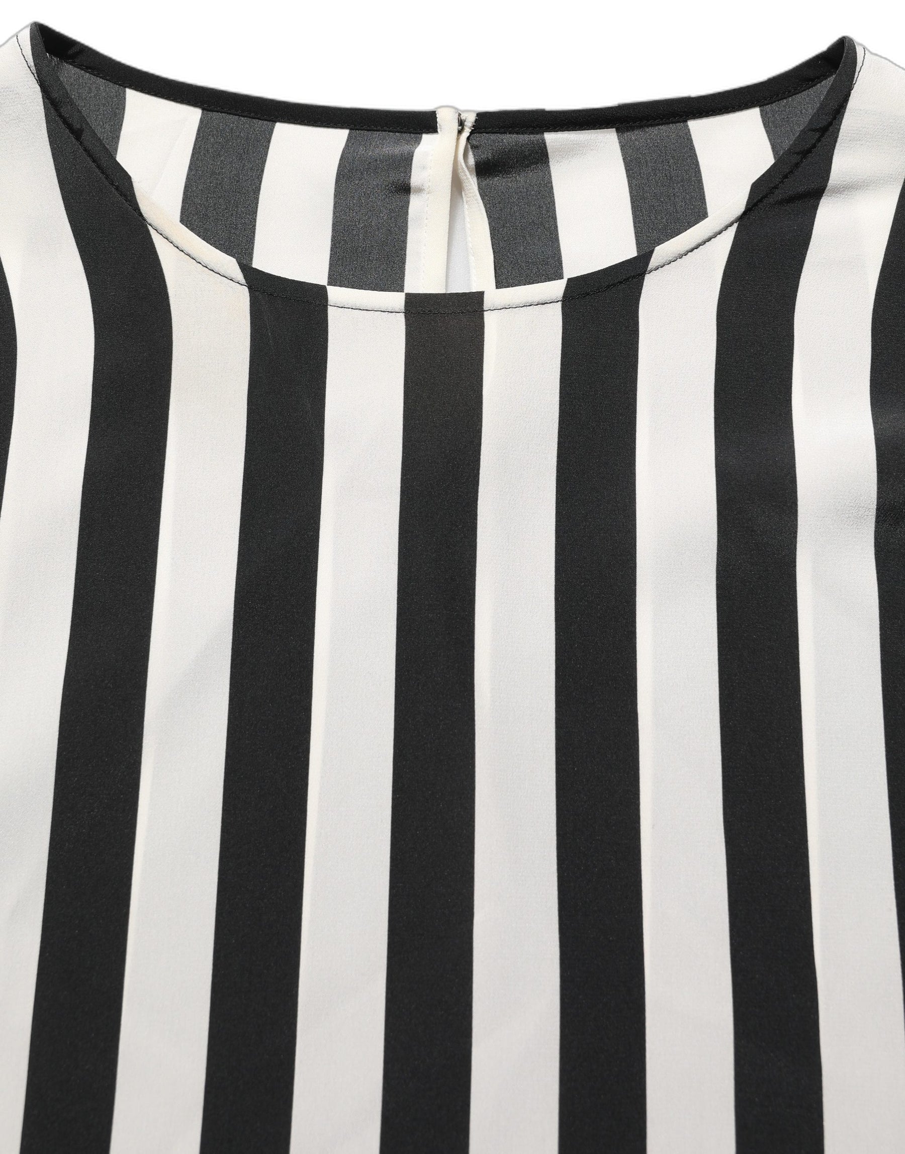 Dolce & Gabbana Black White Stripes Round Neck Blouse Top | Regal Royce