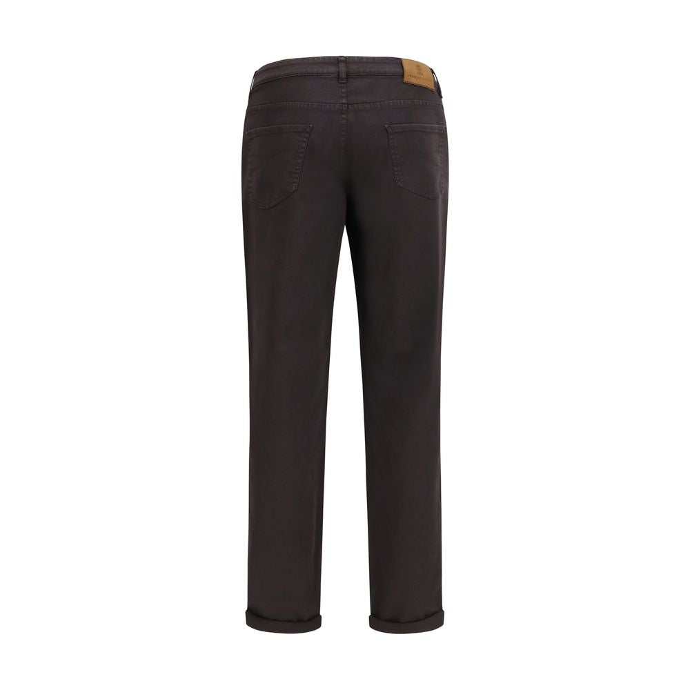 Brunello Cucinelli Brown Cotton Cropped Jeans | Regal Royce