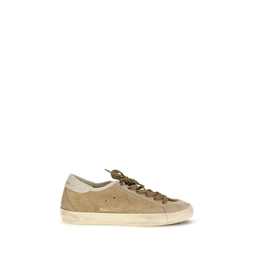 Golden Goose Beige Calf Leather Bos Taurus Low Top Sneakers | Regal Royce