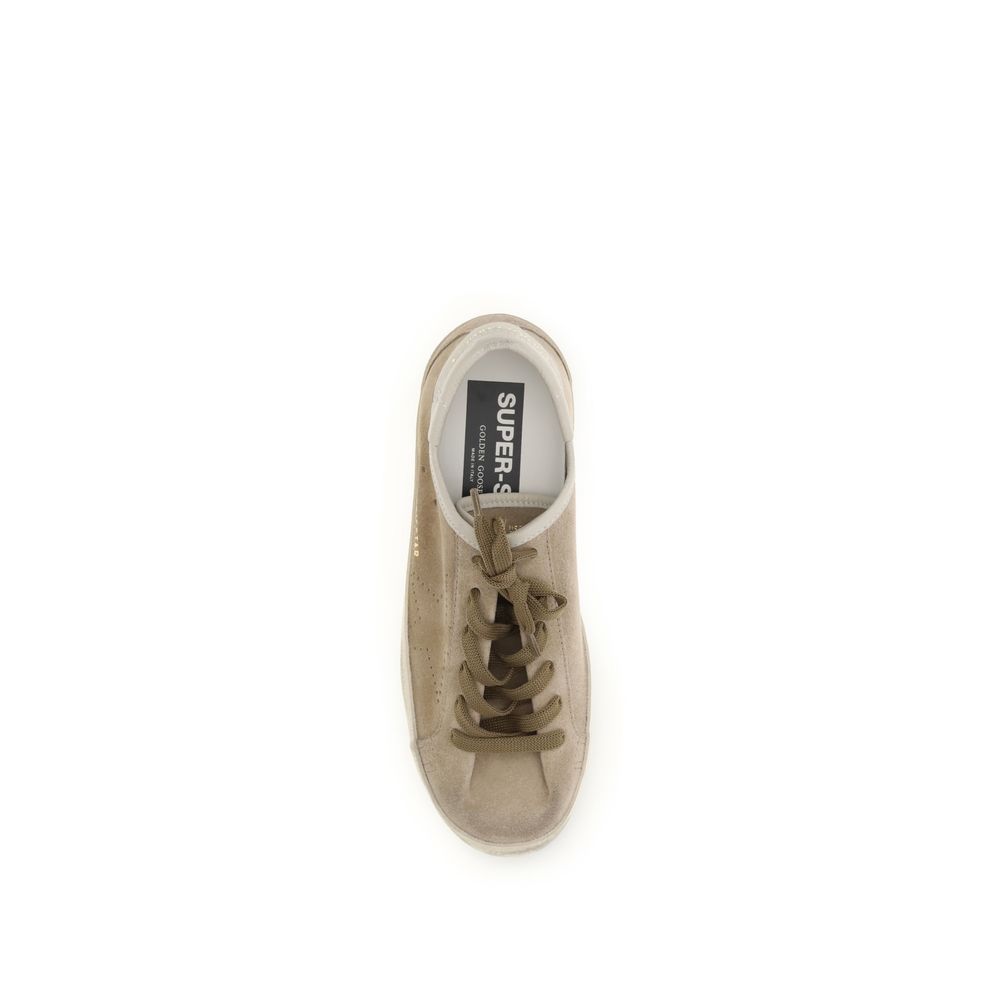 Golden Goose Beige Calf Leather Bos Taurus Low Top Sneakers | Regal Royce