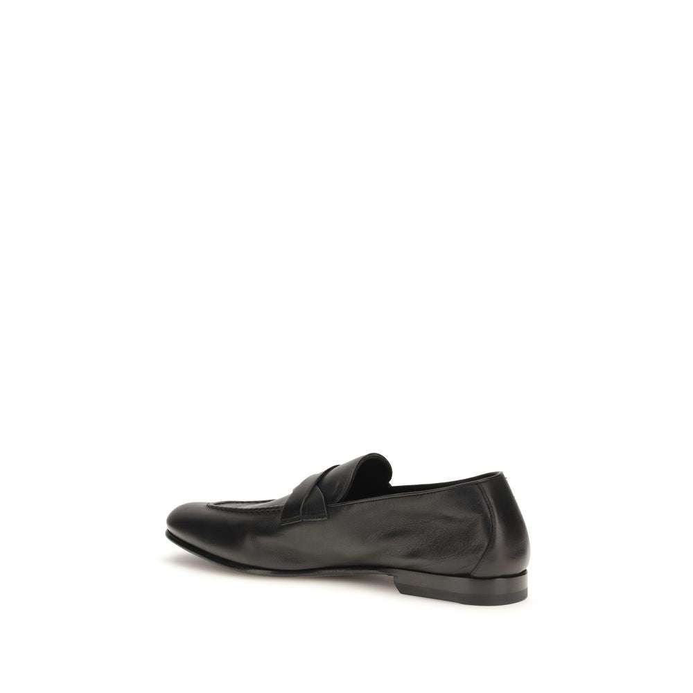 Tom Ford Black Calf Leather Bos Taurus Slip-On Loafers | Regal Royce