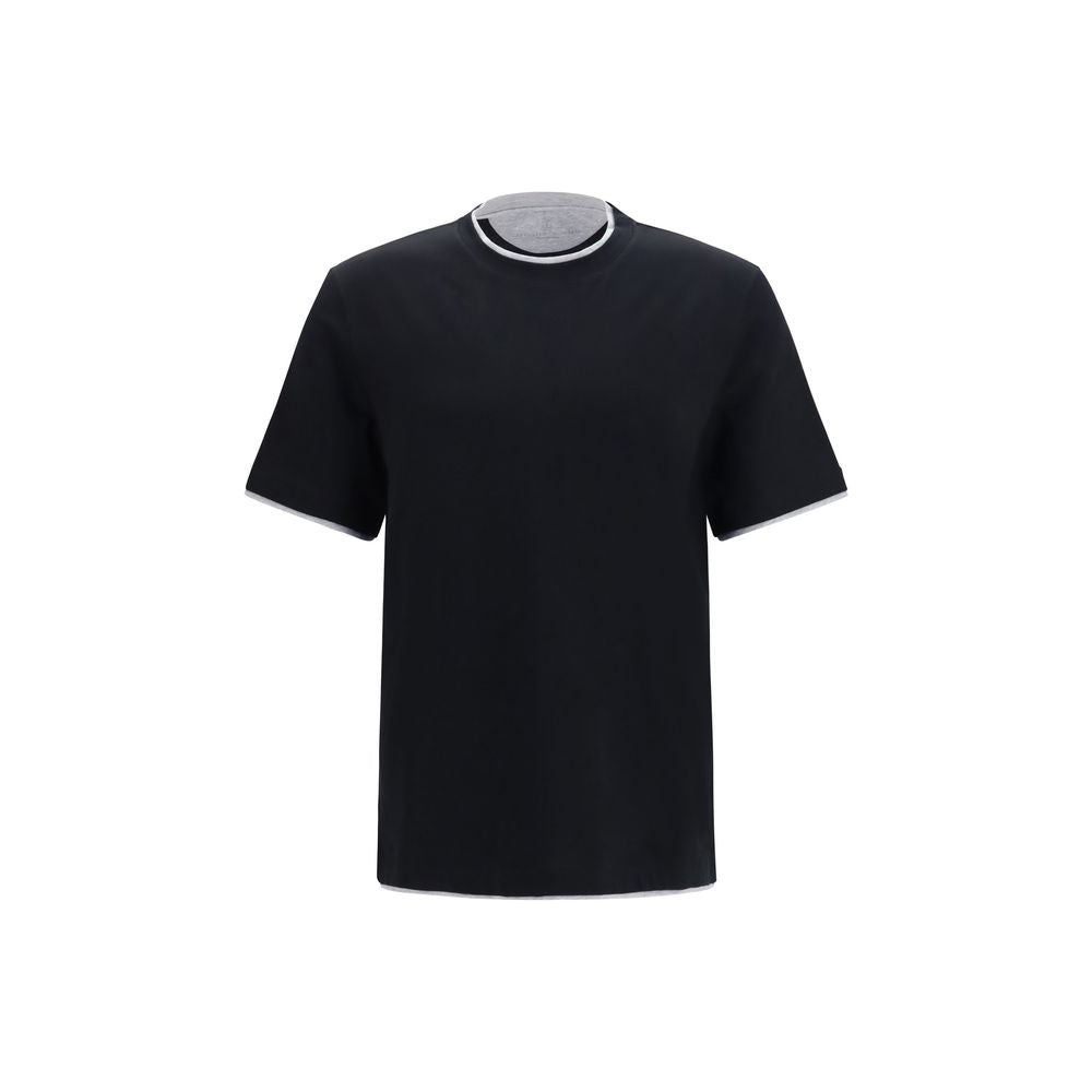 Brunello Cucinelli Black Cotton T-Shirt | Regal Royce