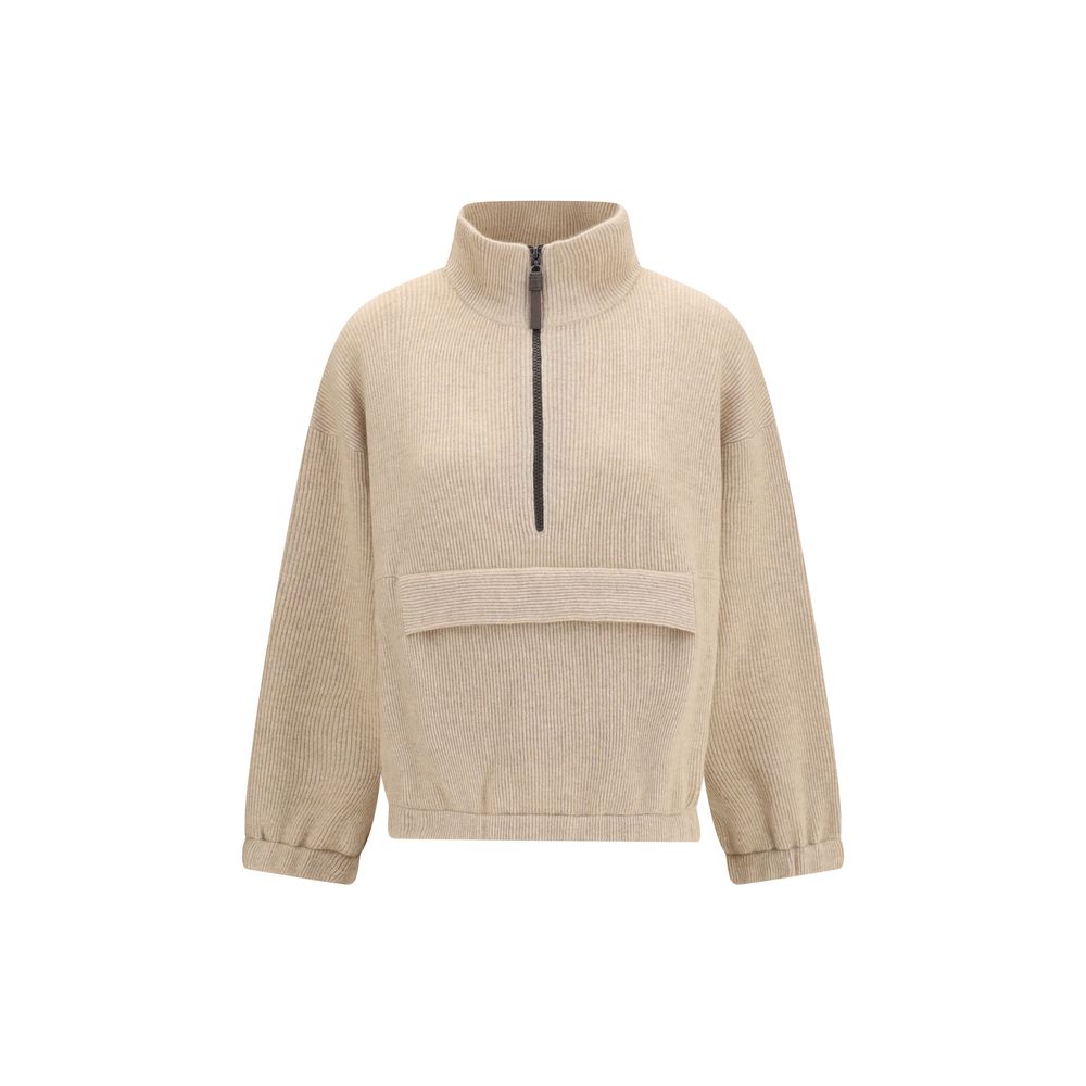 Brunello Cucinelli Beige Cashmere Sweatshirt | Regal Royce