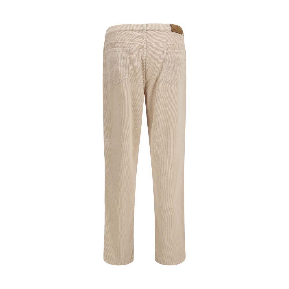 Brunello Cucinelli Beige Cotton Casual Pants | Regal Royce