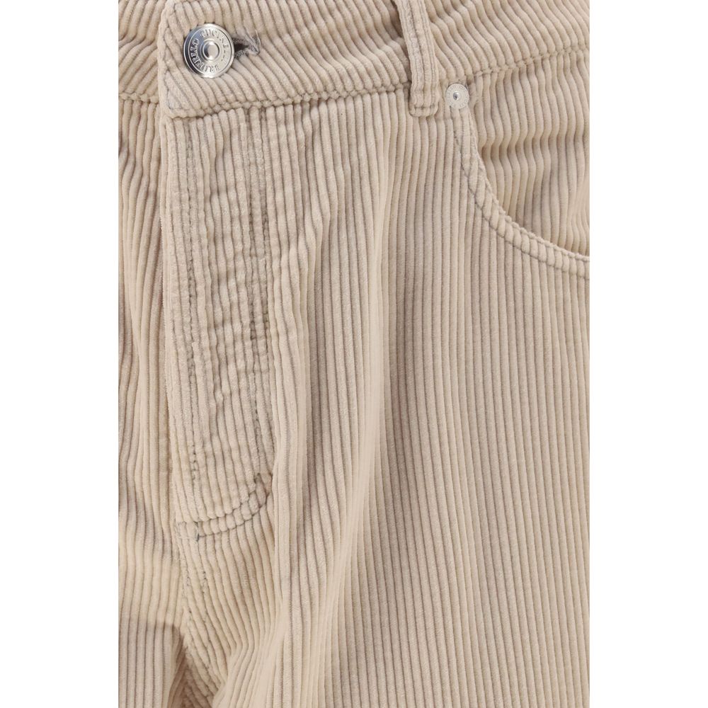 Brunello Cucinelli Beige Cotton Casual Pants | Regal Royce