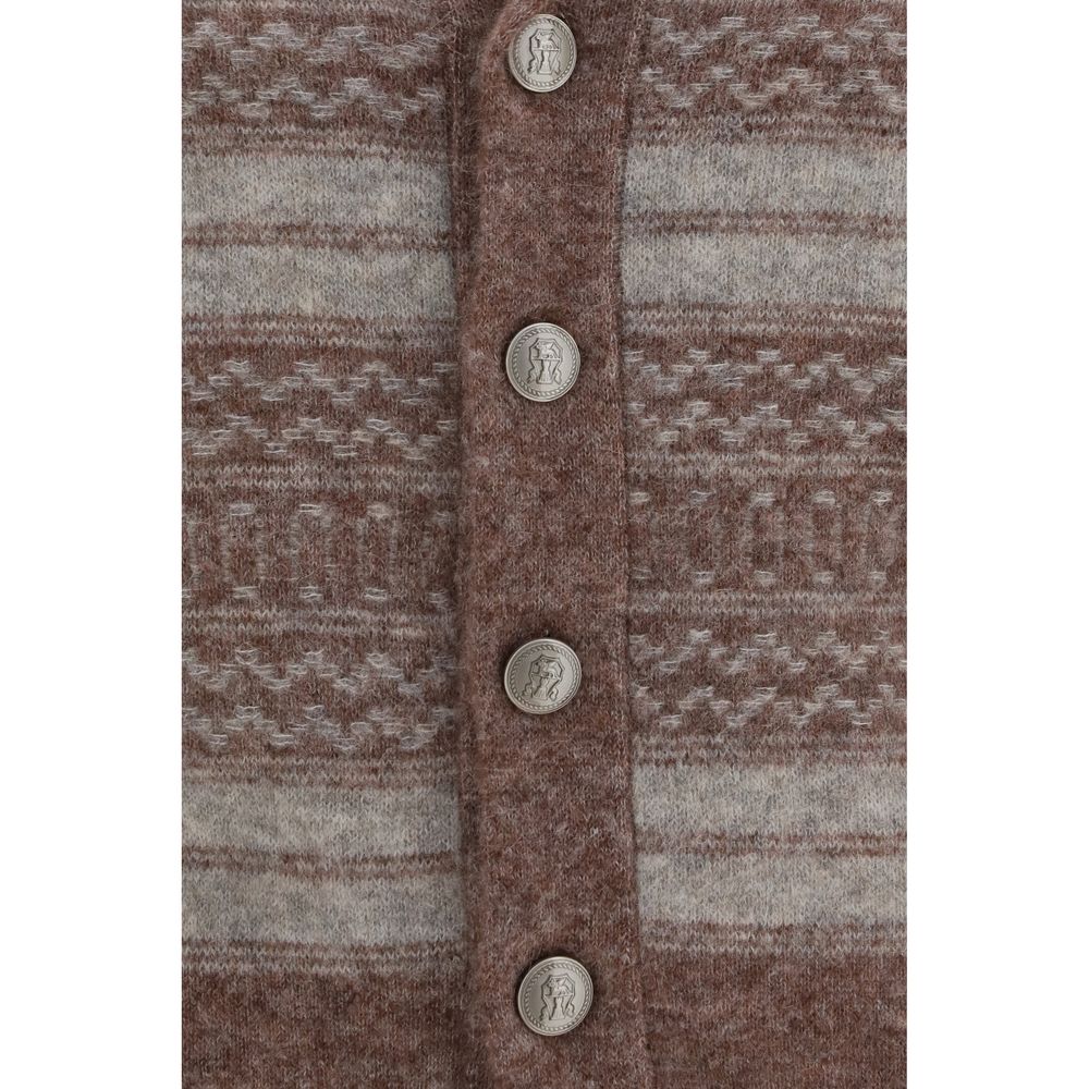 Brunello Cucinelli Bordeaux Alpaca Vicugna Pacos Cardigan | Regal Royce
