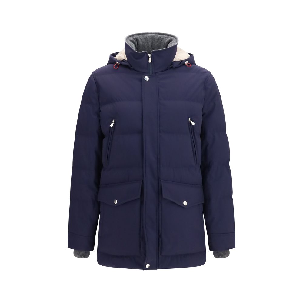 Brunello Cucinelli Blue Goose Down Full-Length Jacket | Regal Royce