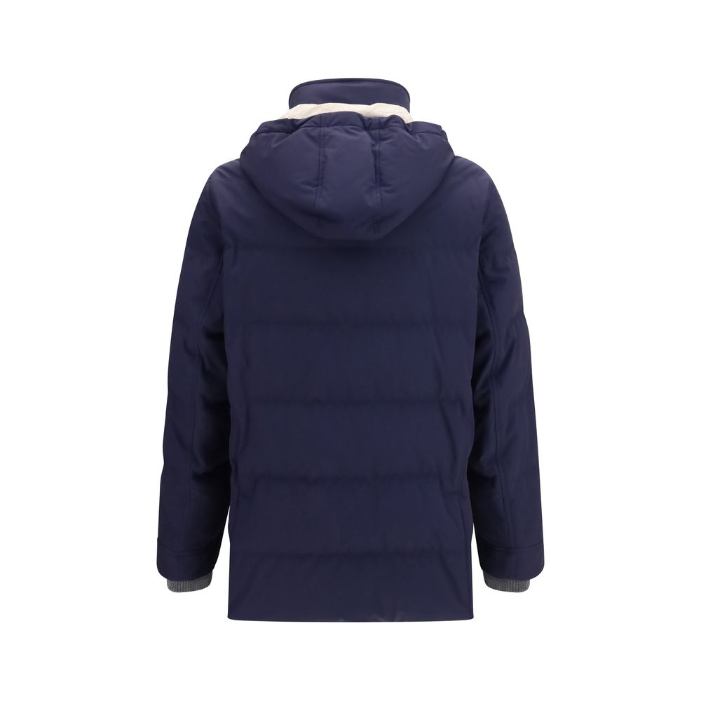 Brunello Cucinelli Blue Goose Down Full-Length Jacket | Regal Royce