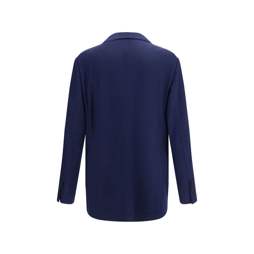Brunello Cucinelli Blue Cashmere Full-Length Jacket | Regal Royce
