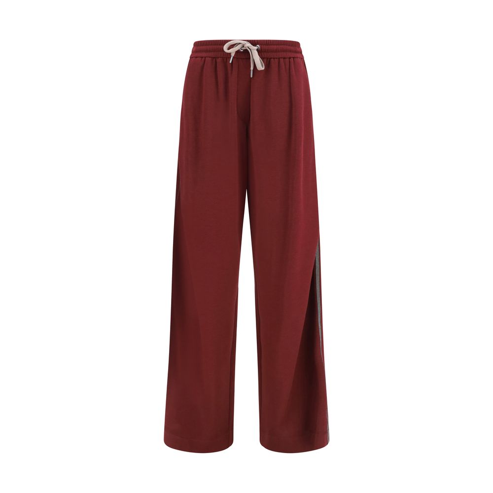 Brunello Cucinelli Bordeaux Cotton Athletic Pants | Regal Royce