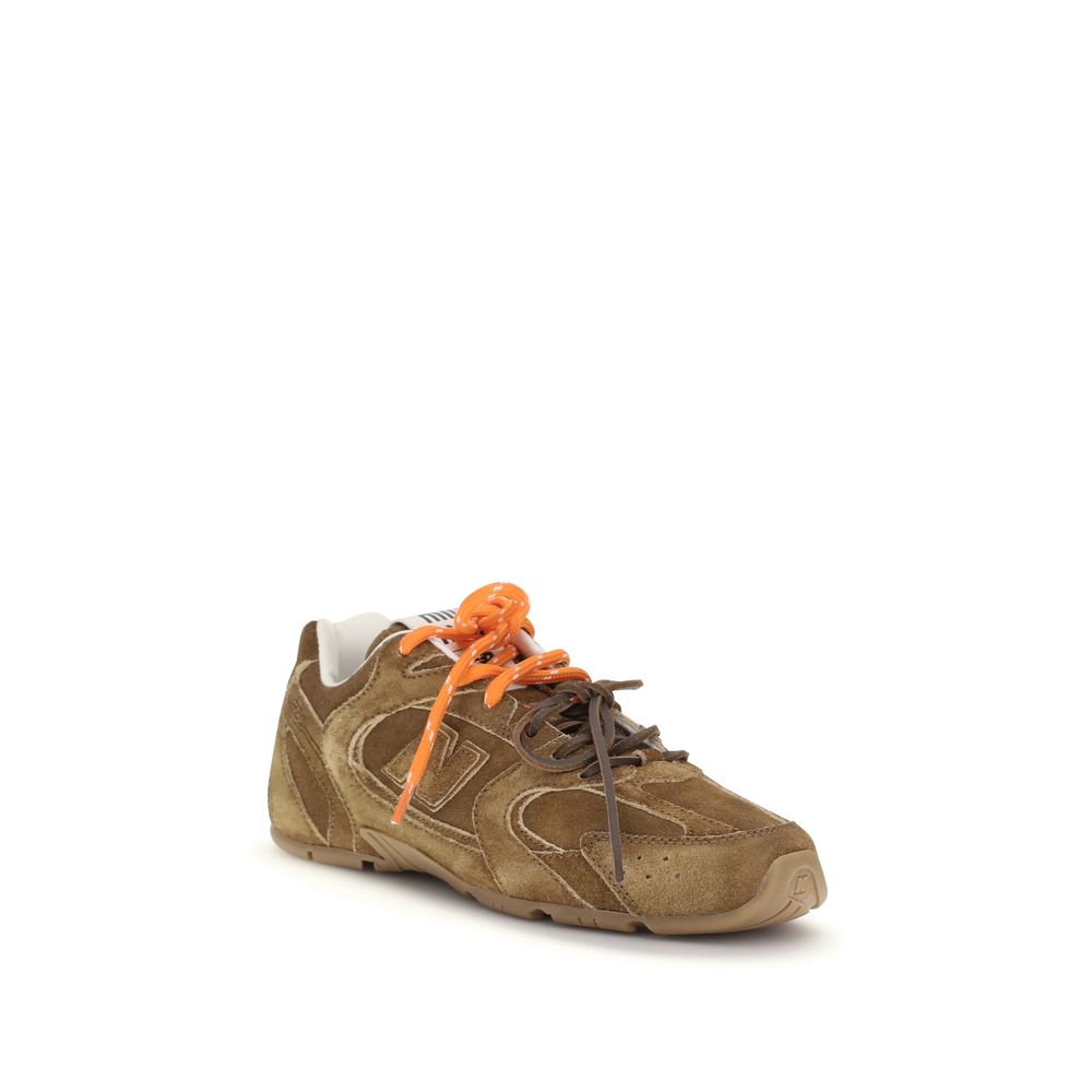 Miu Miu Brown Calf Leather Bos Taurus Athletic Sneakers | Regal Royce