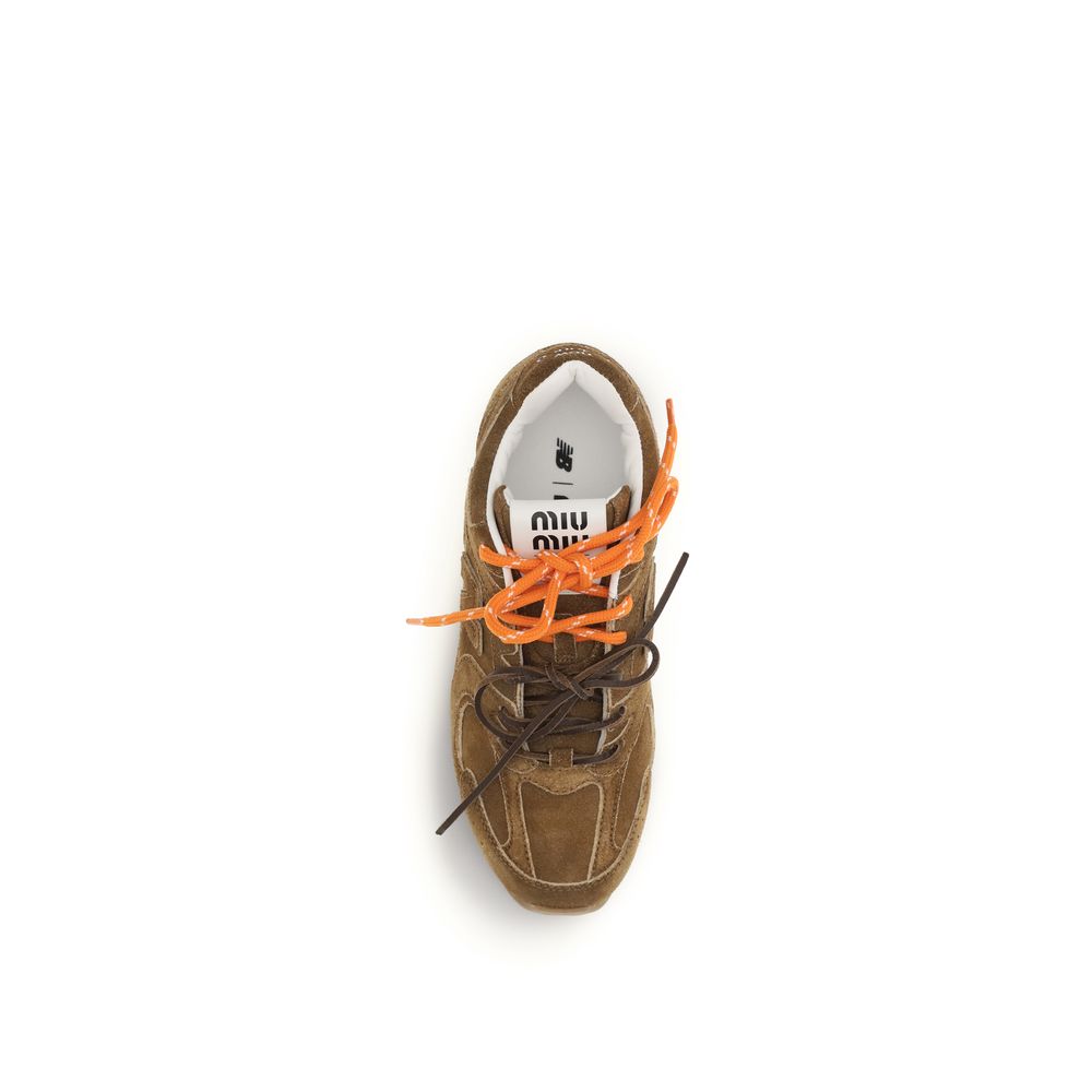 Miu Miu Brown Calf Leather Bos Taurus Athletic Sneakers | Regal Royce