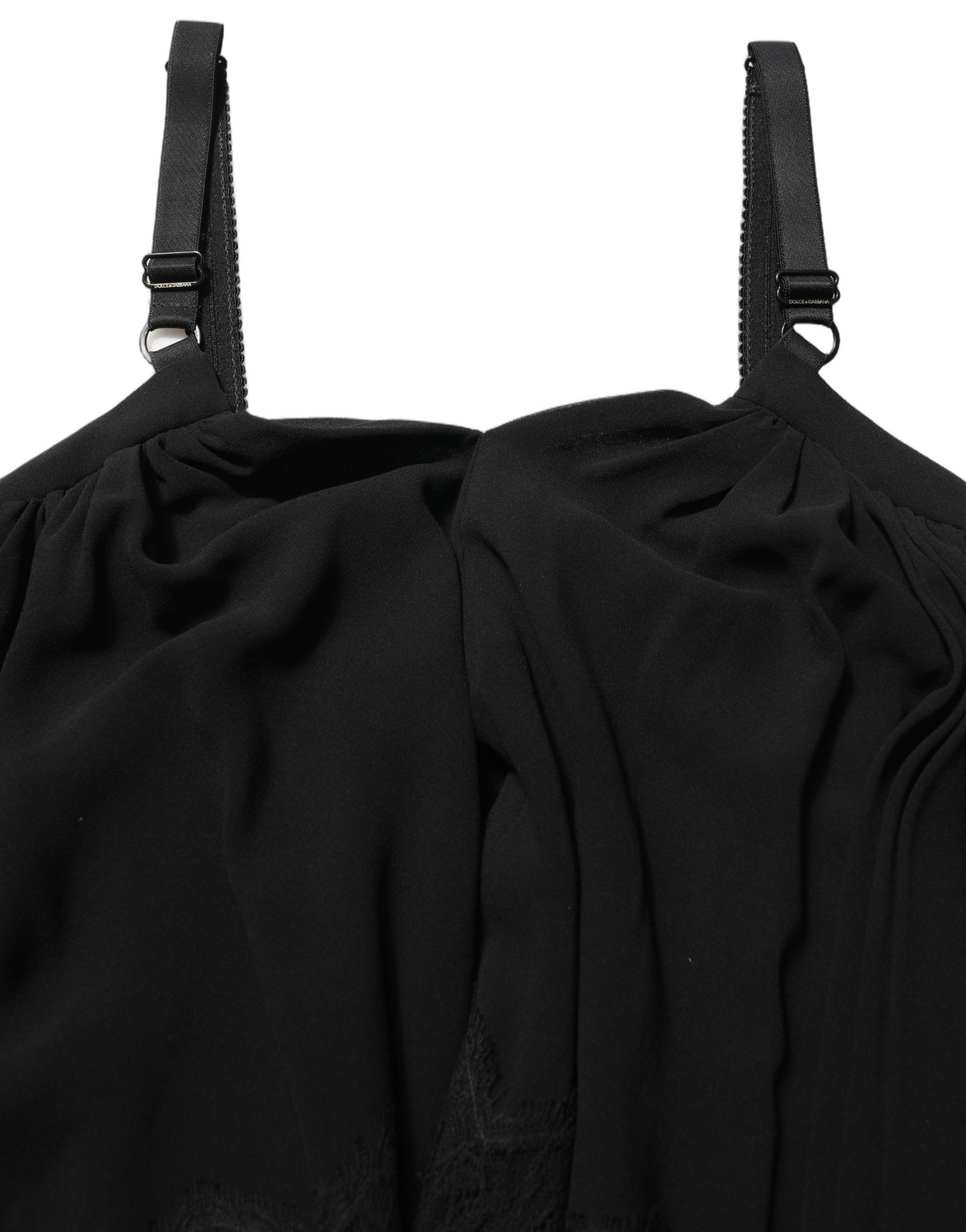 Dolce & Gabbana Black Sleeveless Floral Lace Tank Blouse Top | Regal Royce