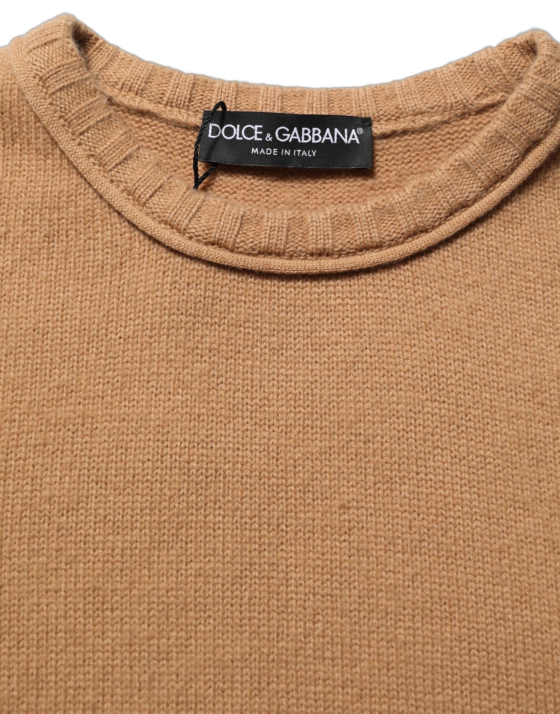 Dolce & Gabbana Brown Wool Short Sleeves Cropped Blouse Top | Regal Royce