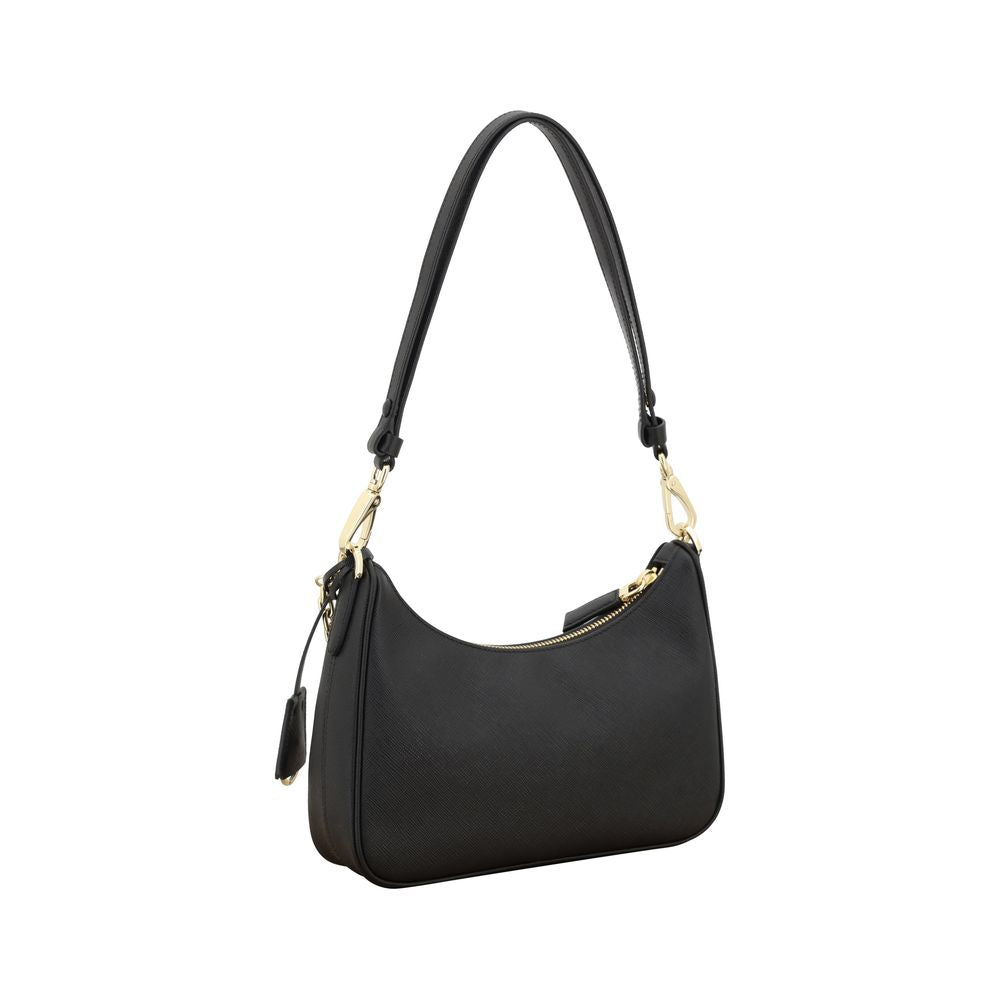 Prada Black Calf Leather Bos Taurus Shoulder Bag | Regal Royce