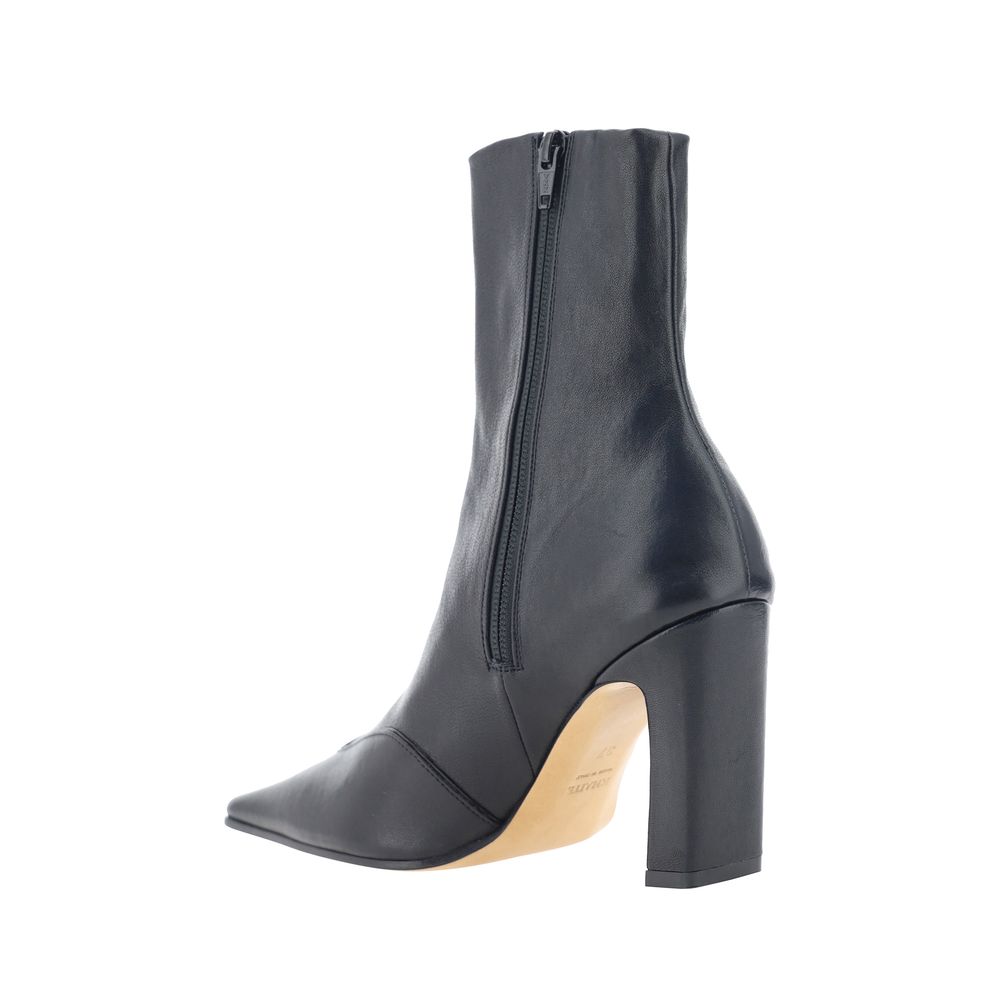 Khaite Black Calf Leather Bos Taurus Ankle Boots | Regal Royce