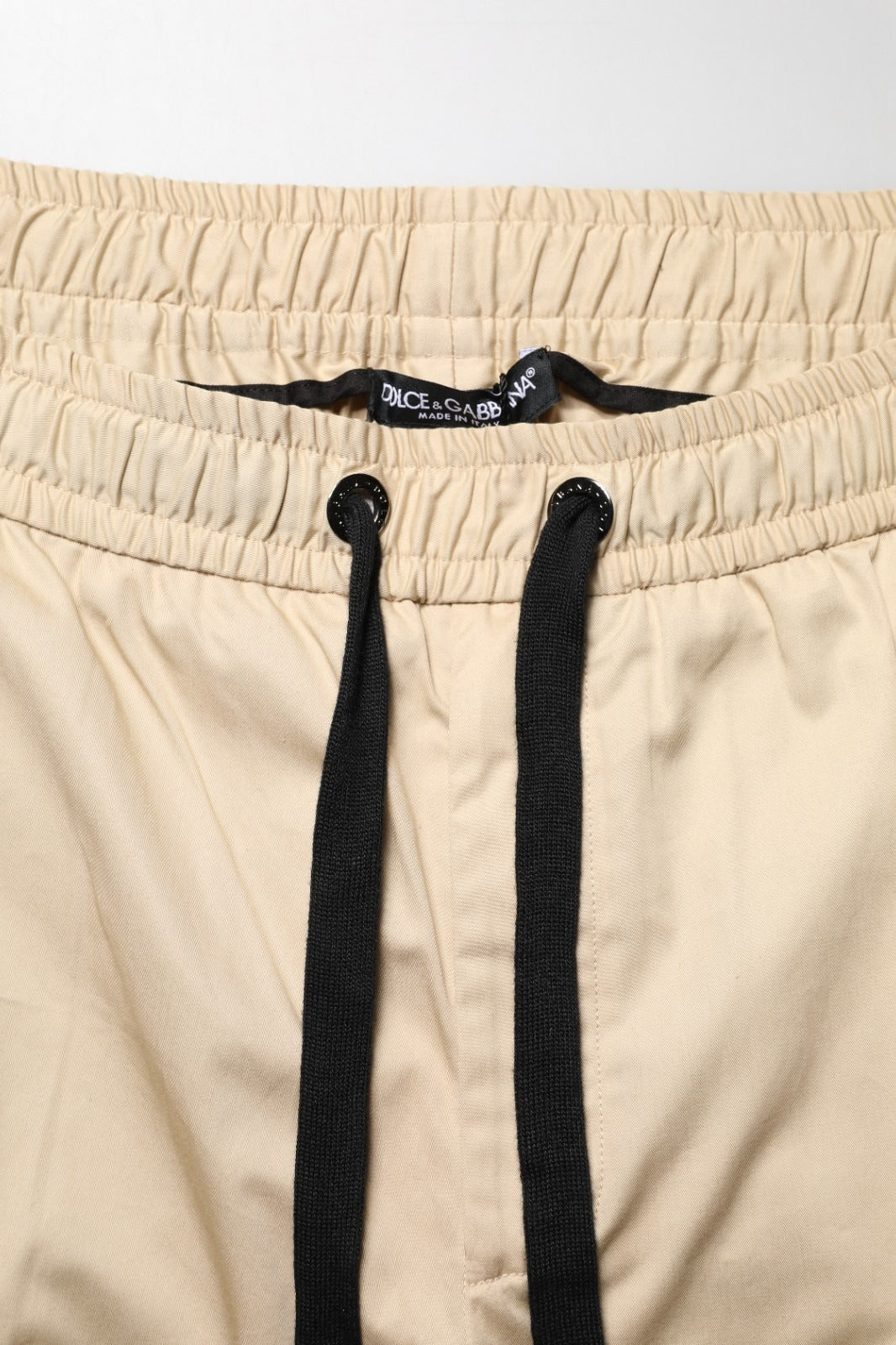 Dolce & Gabbana Beige Cotton Skinny Men Jogger Trouser Pants | Regal Royce