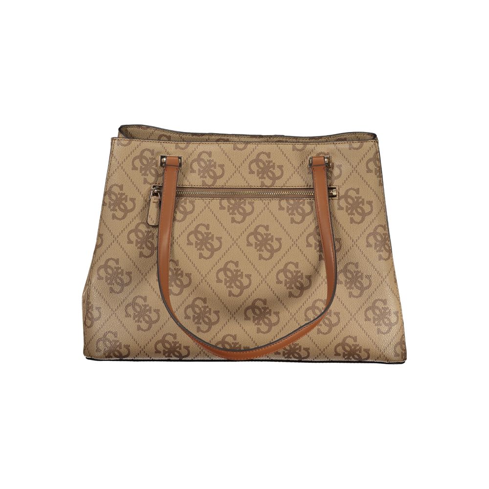 Guess Jeans Beige Polyurethane Women Handbag | Regal Royce