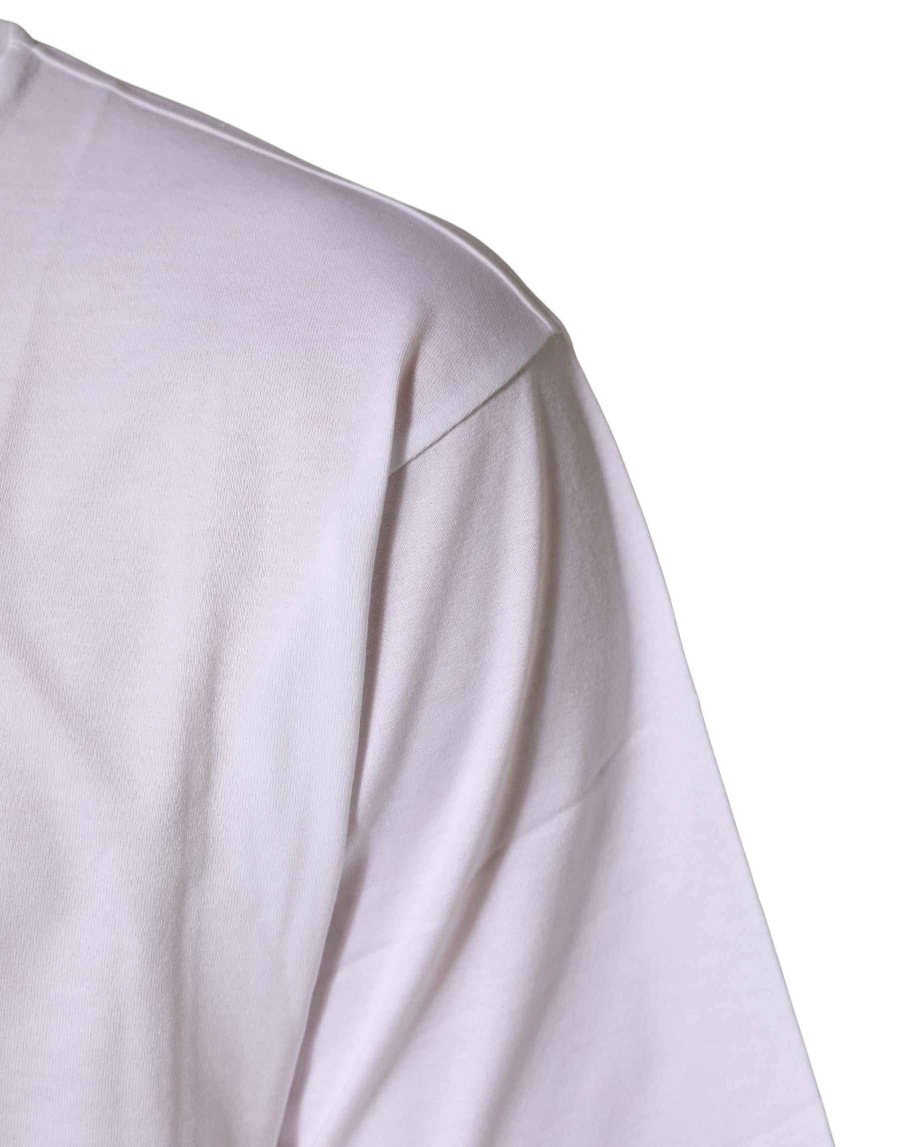 Dolce & Gabbana White Metal DG Logo Cotton Short Sleeves T-shirt | Regal Royce