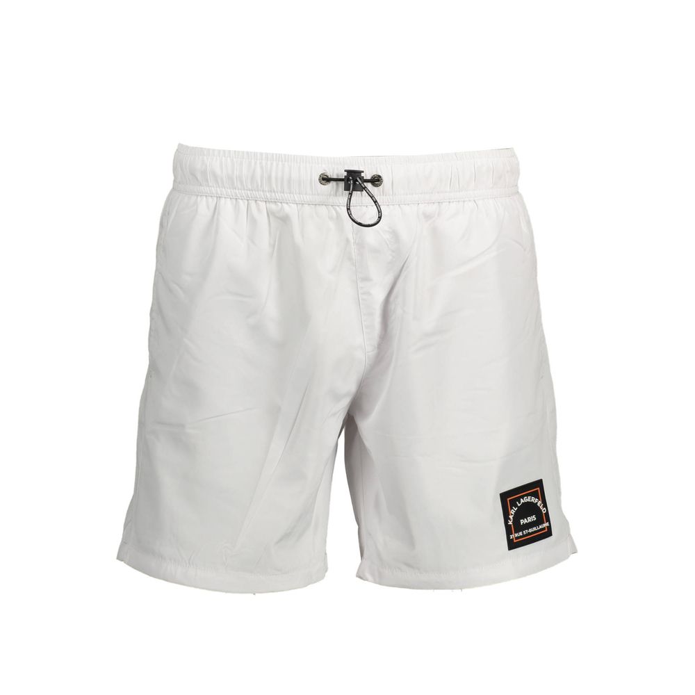 Karl Lagerfeld Bianco Polyester Men's Swim Boxer | Regal Royce