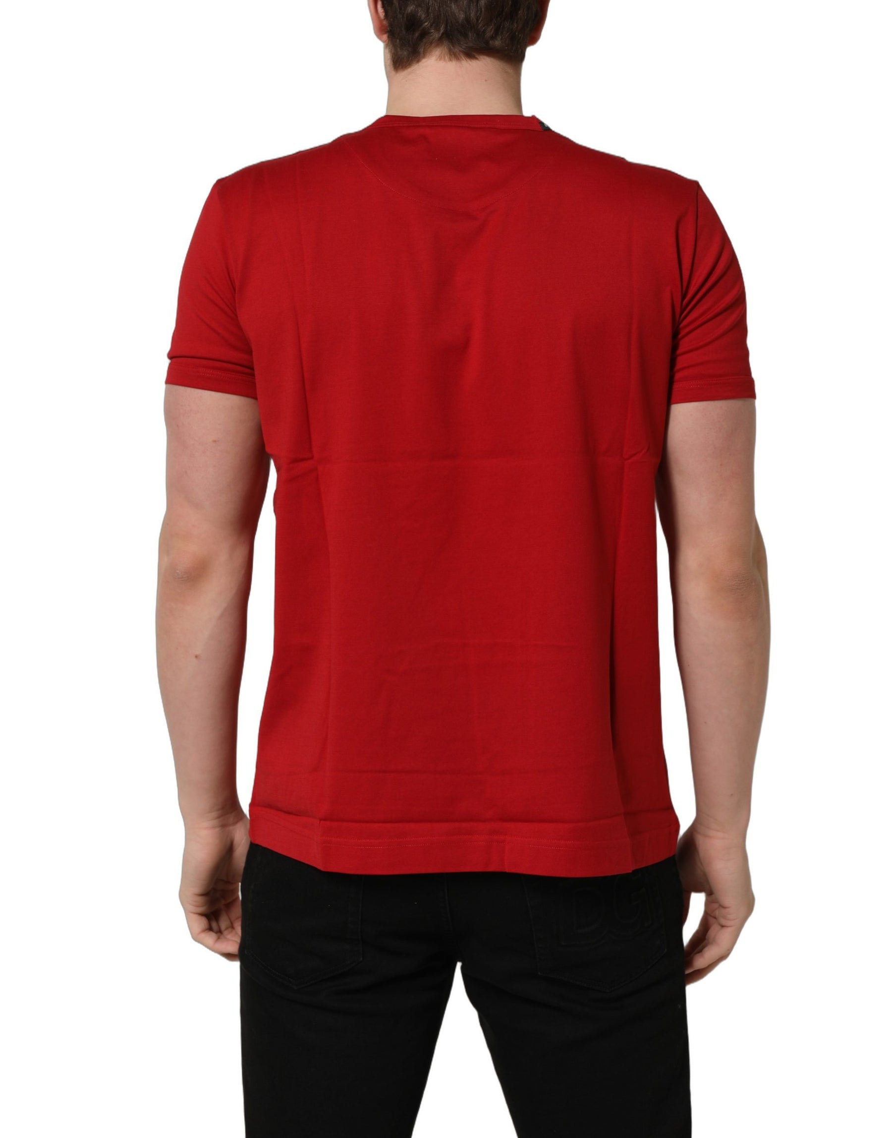 Dolce & Gabbana Red Goodluck 2023 Cotton Crew Neck T-shirt | Regal Royce