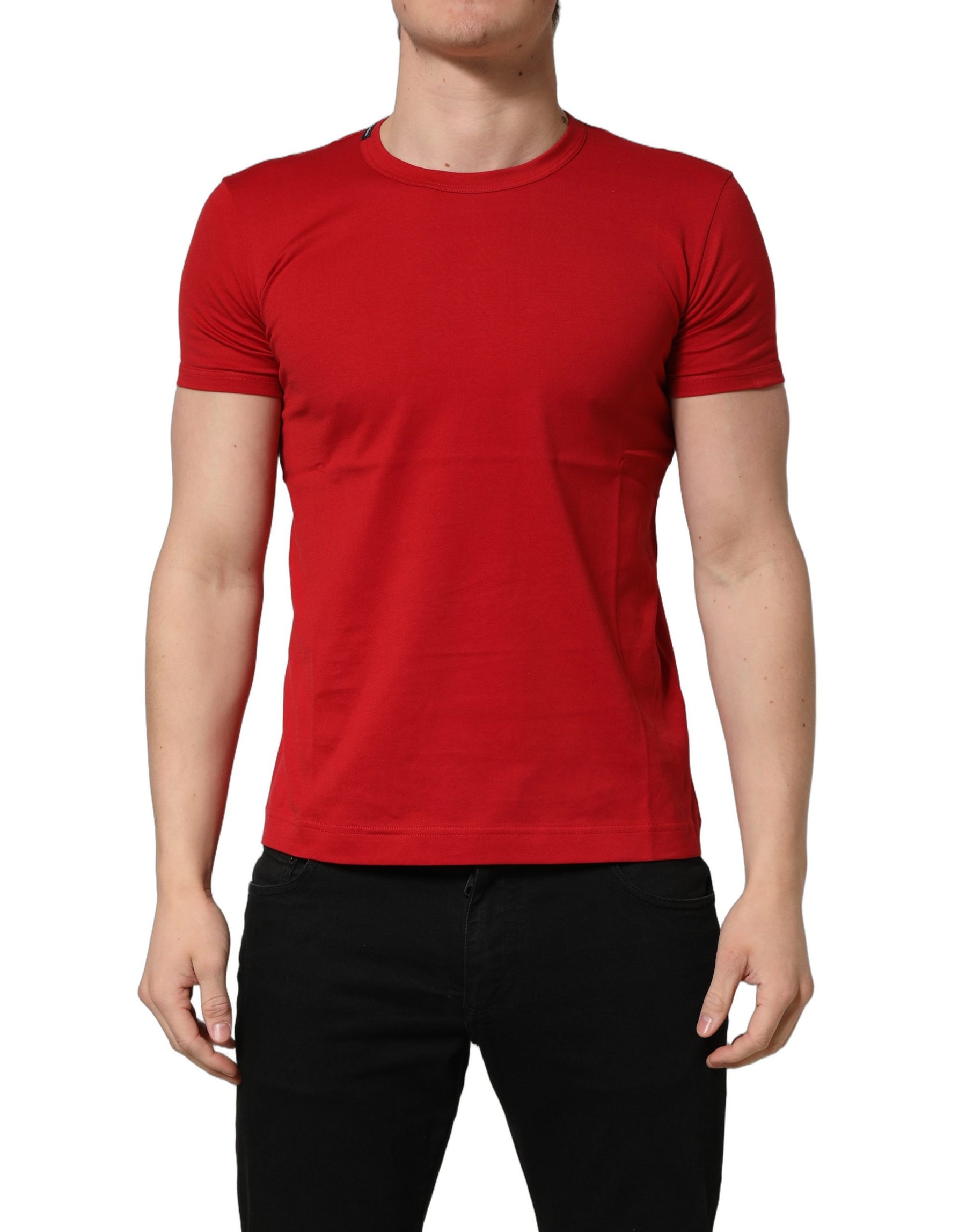 Dolce & Gabbana Red Goodluck 2023 Cotton Crew Neck T-shirt | Regal Royce