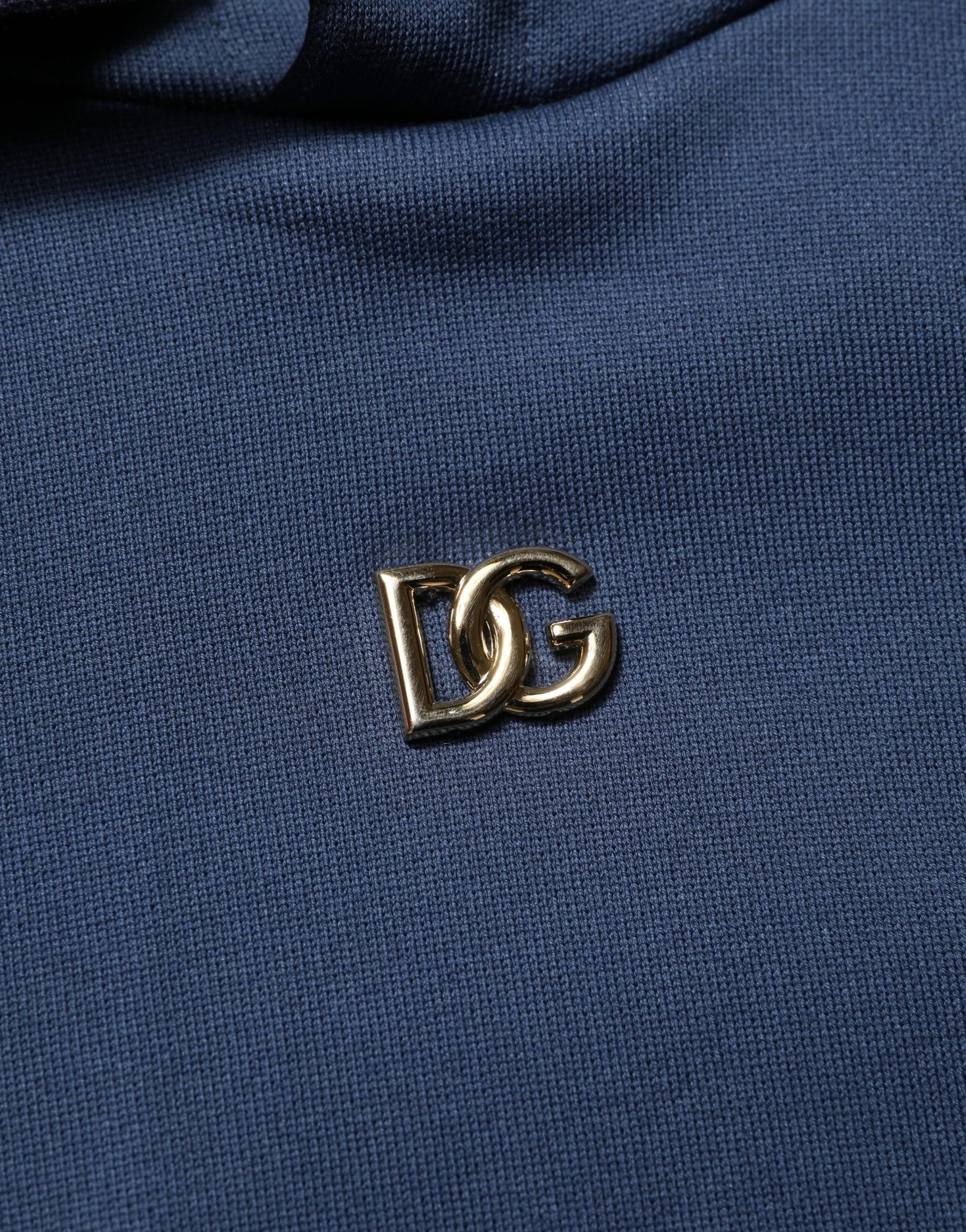 Dolce & Gabbana Blue Cotton Coral Logo Hooded Sweatshirt Sweater | Regal Royce