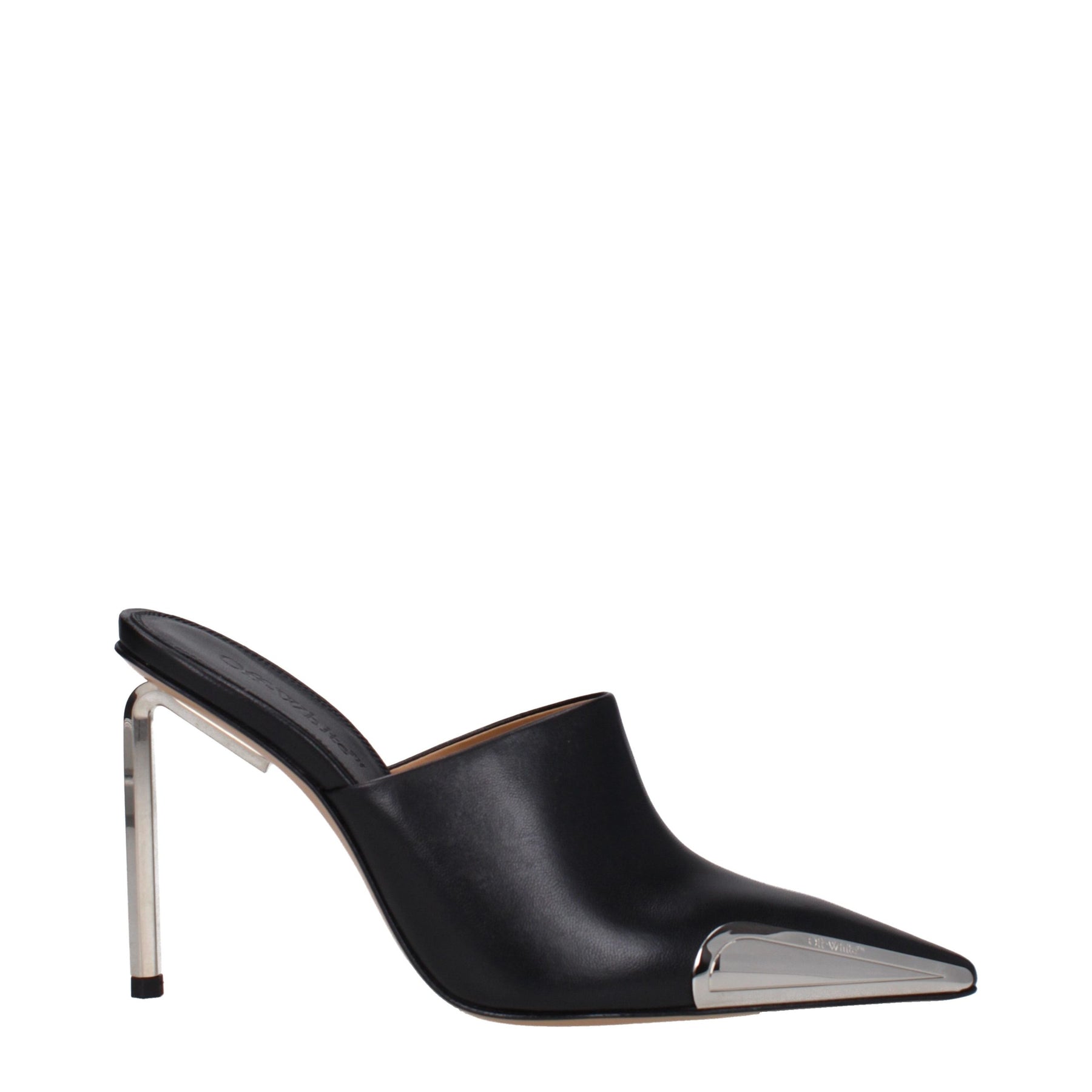 Off-White Black Leather High Heel Pumps | Regal Royce