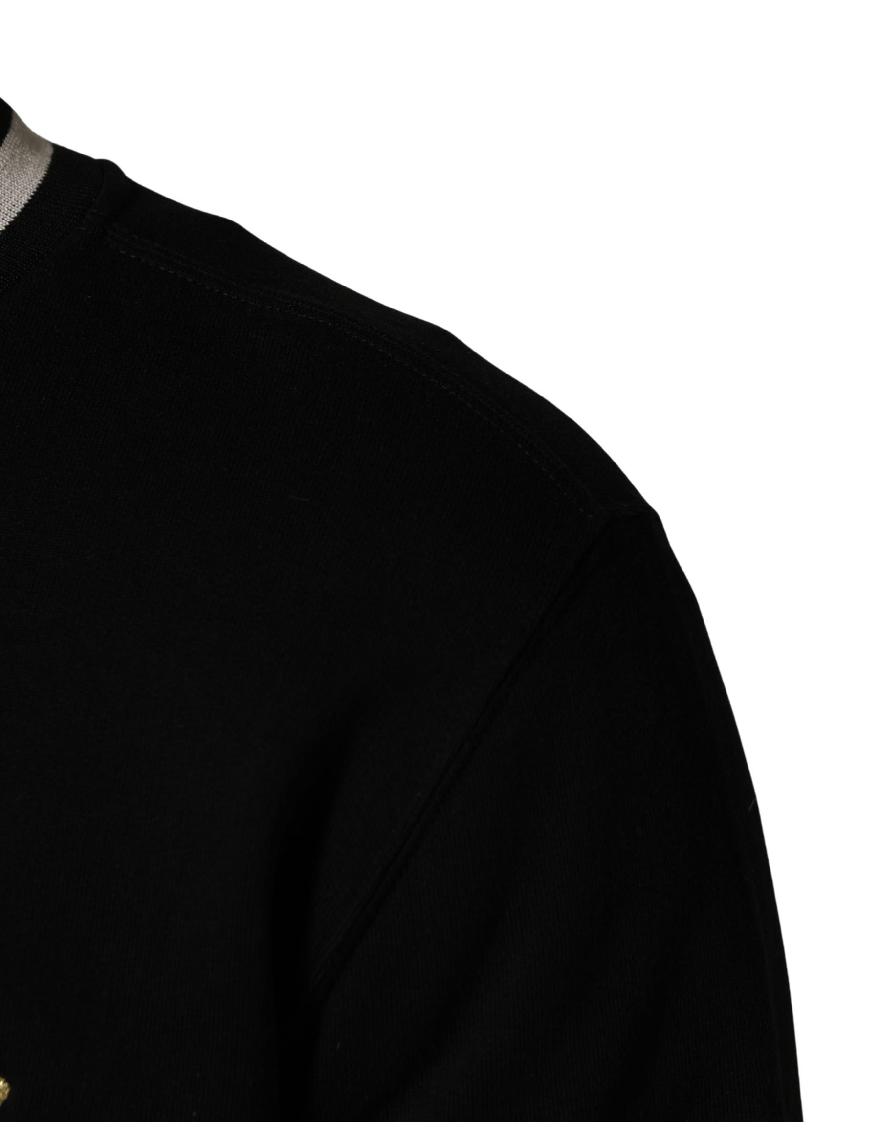 Dolce & Gabbana Black Super King Crew Neck Sweatshirt Sweater | Regal Royce